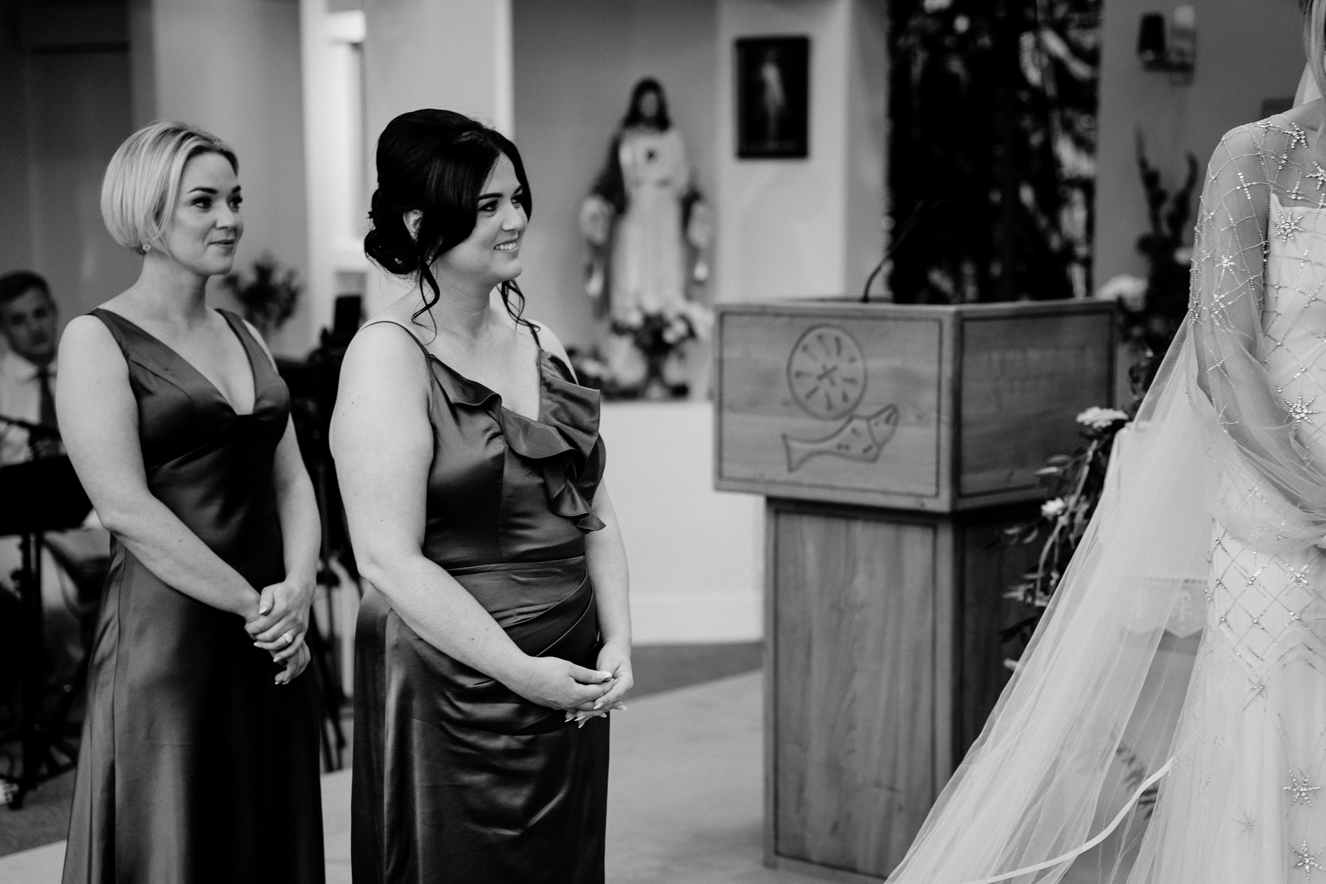 A couple of women in dresses