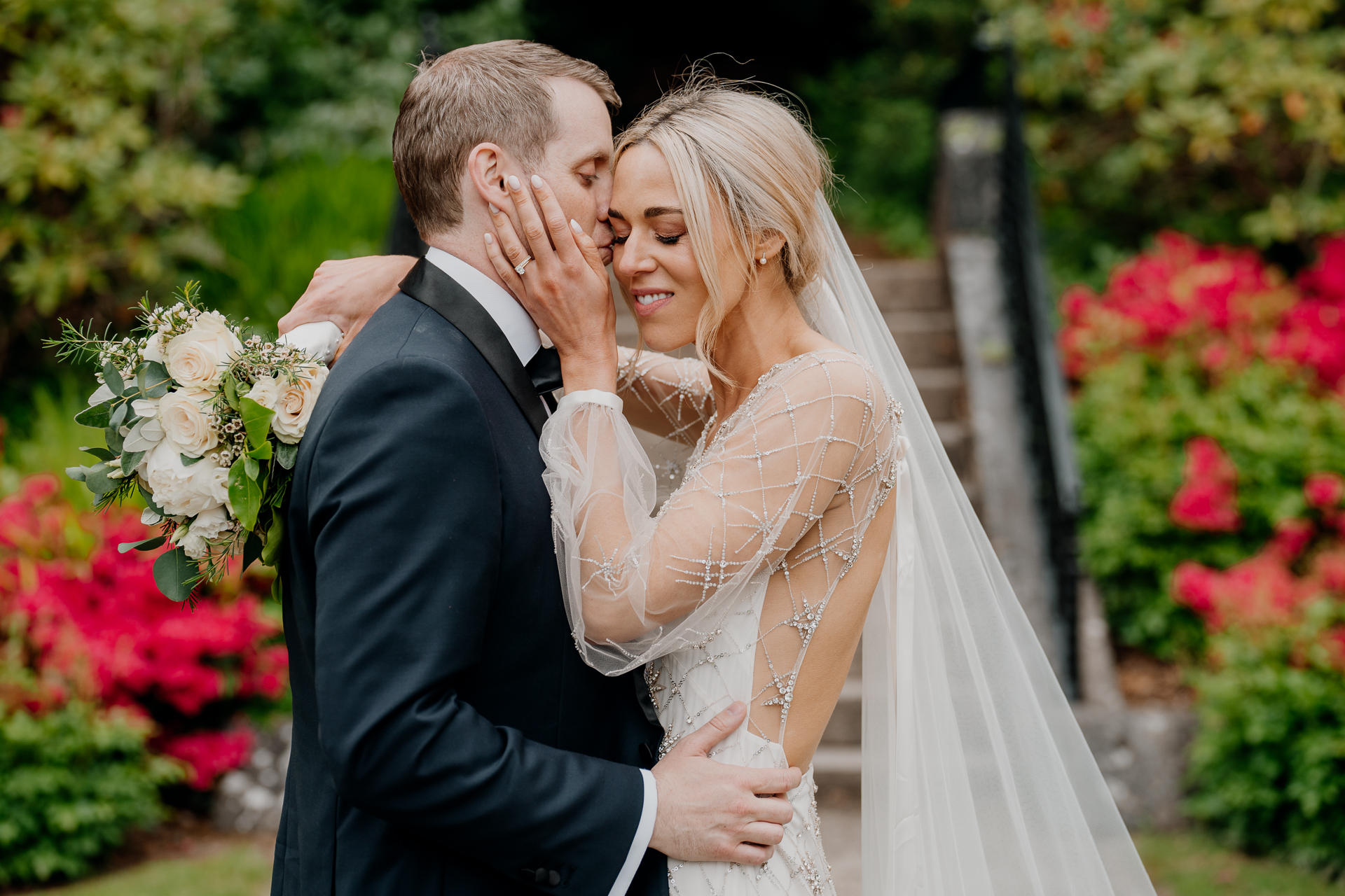 A man and woman kissing