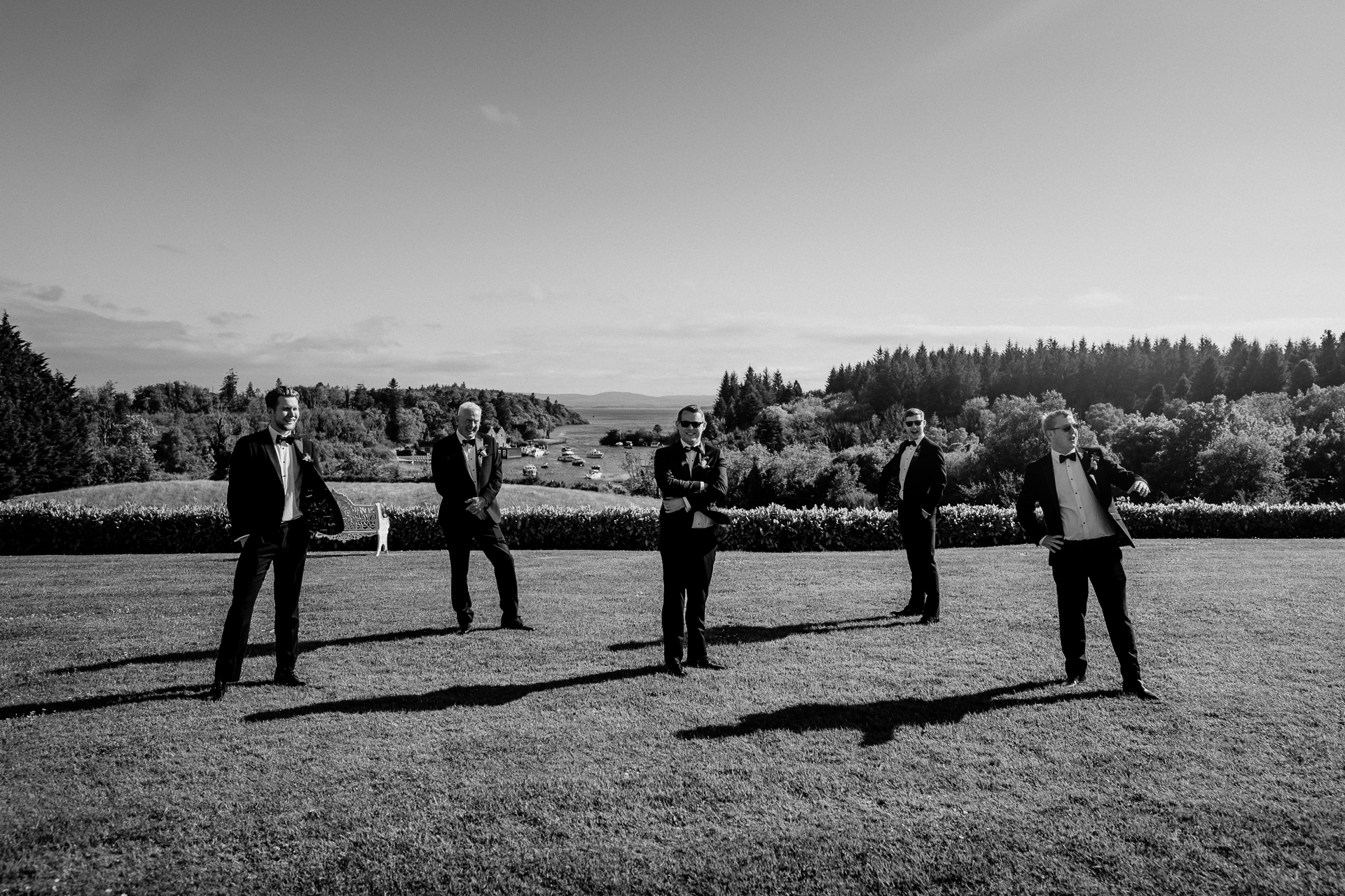 A group of men standing on a field