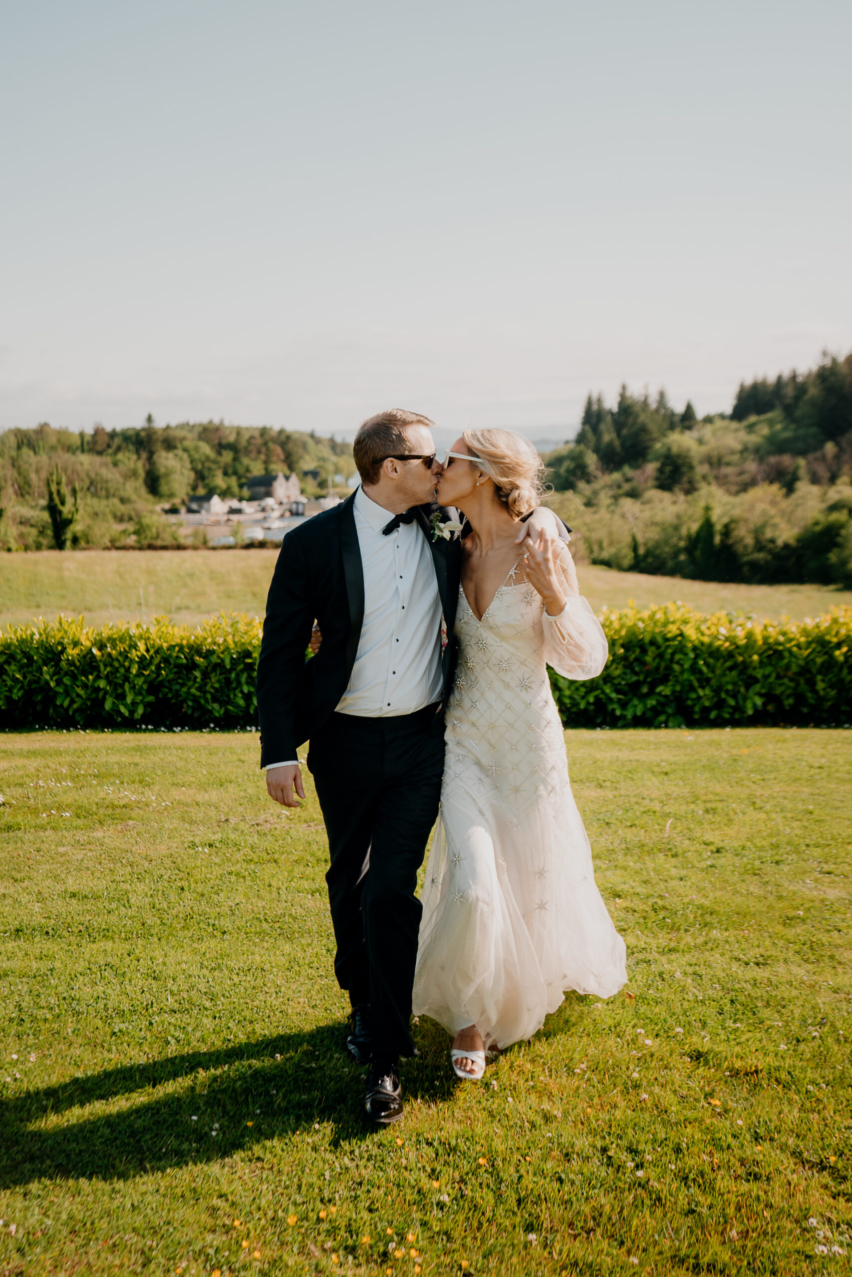 A man and woman kissing