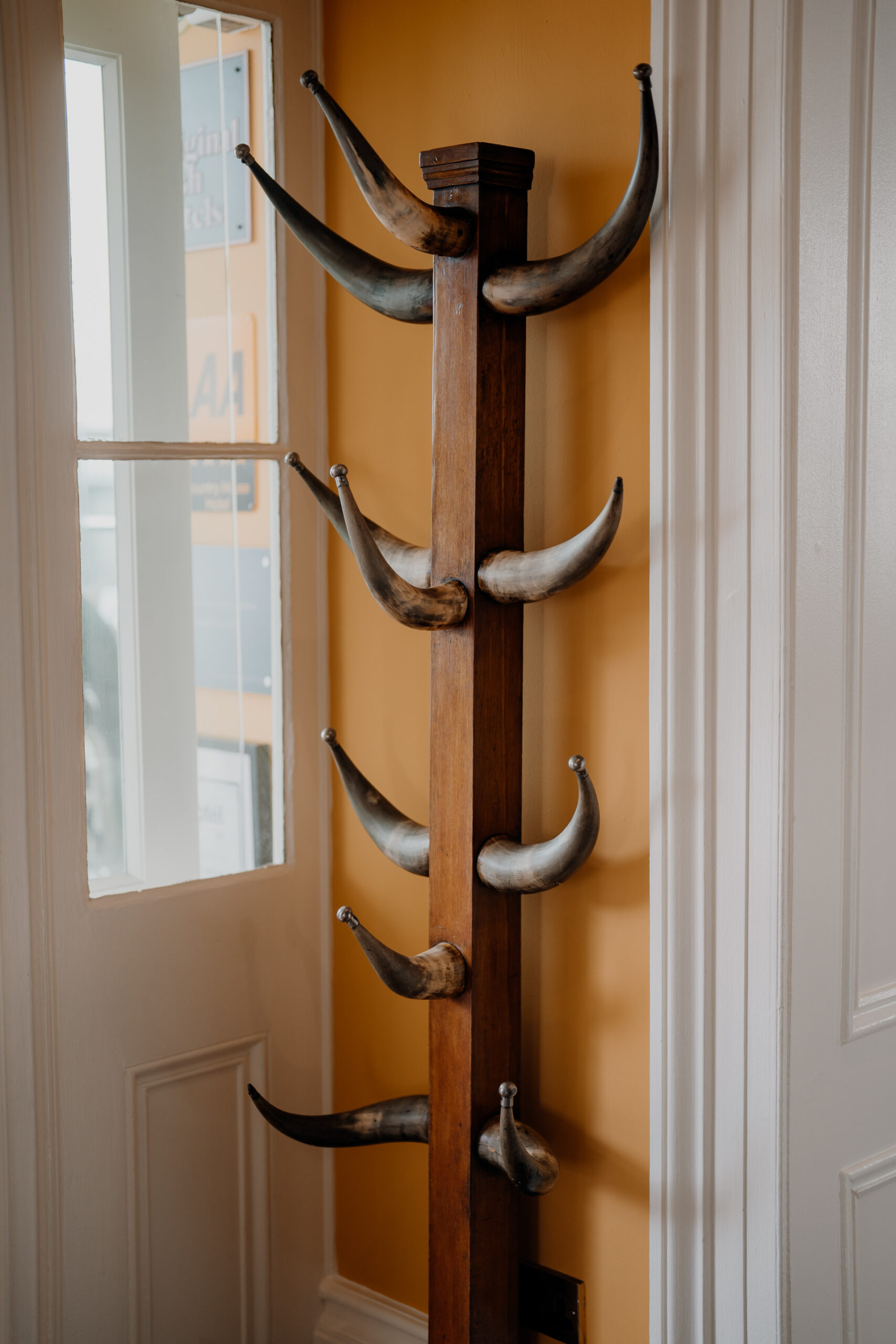 A wooden door with a handle