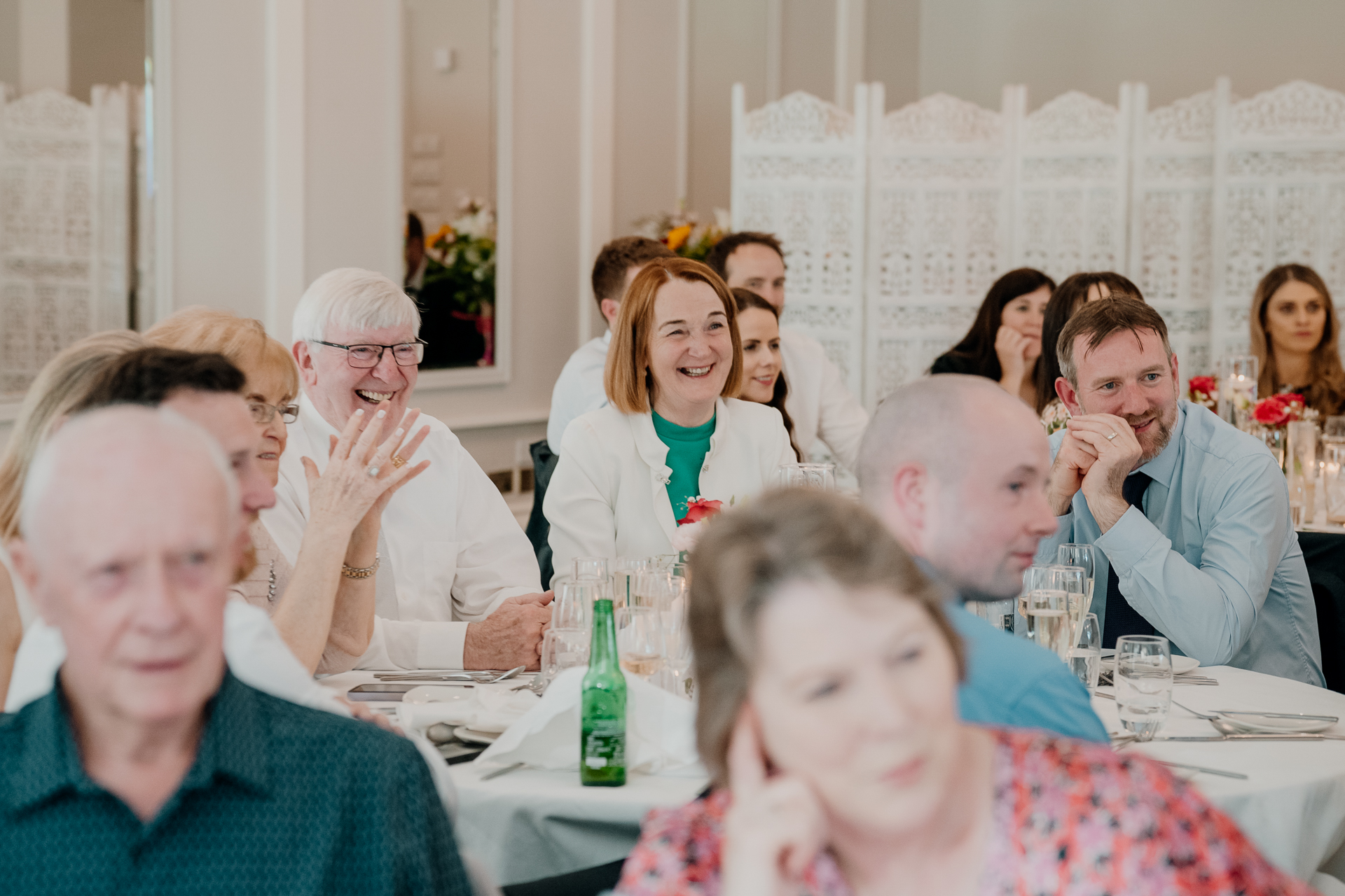 A group of people sitting at a table