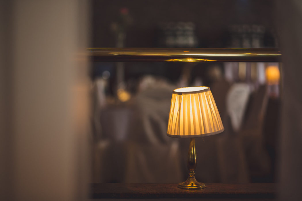 A lamp on a table