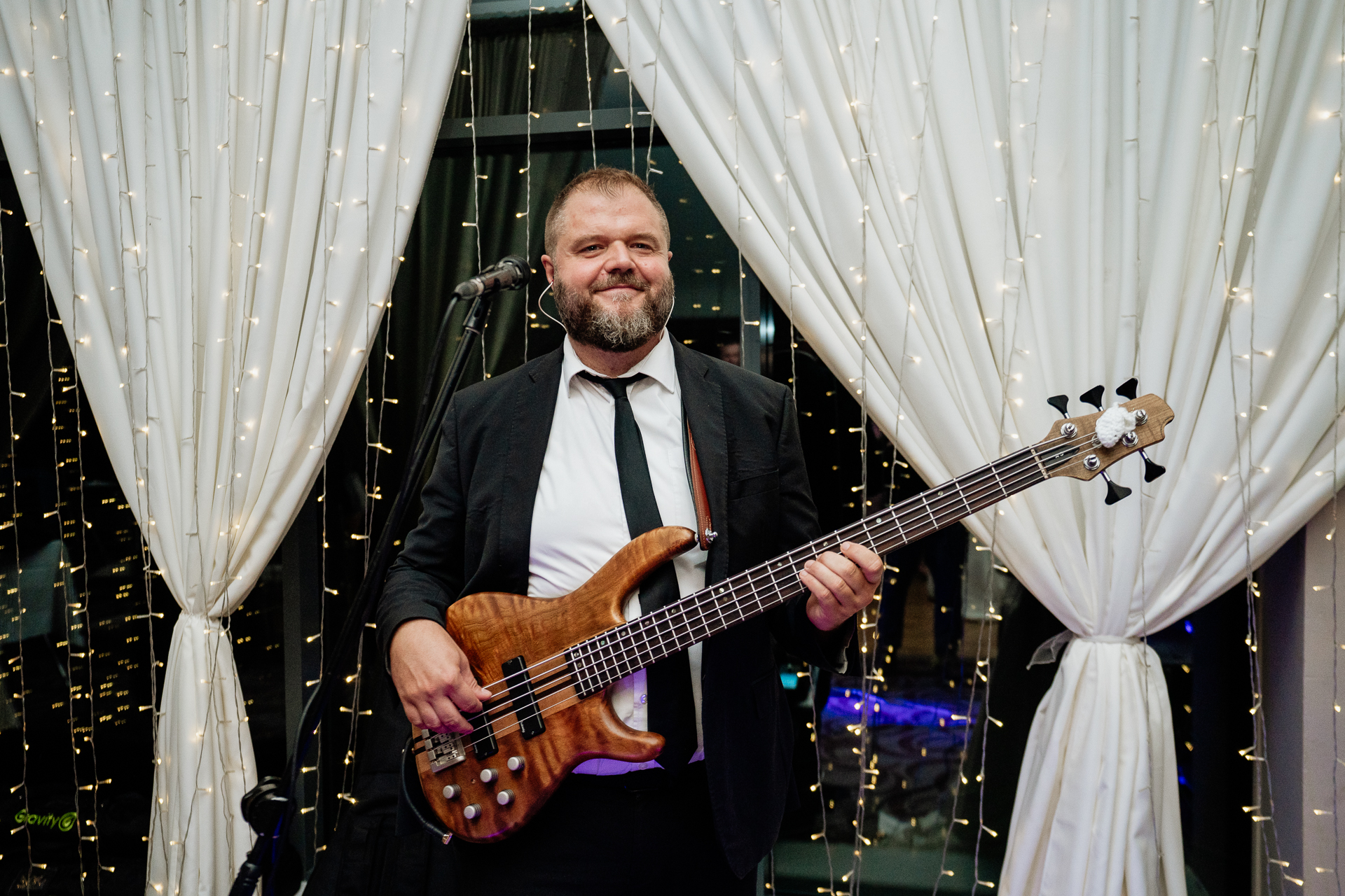 A man playing a guitar