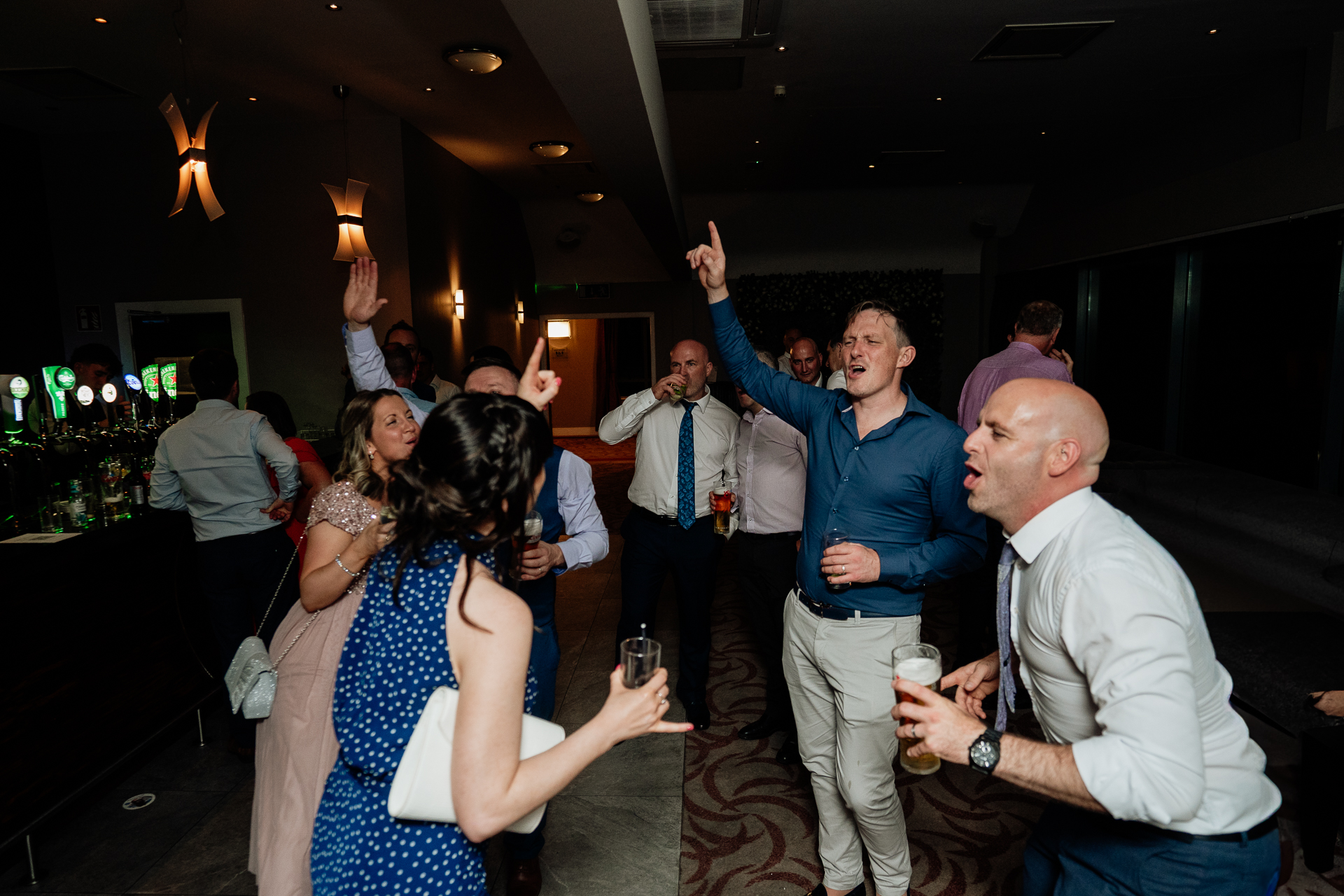 A group of people dancing