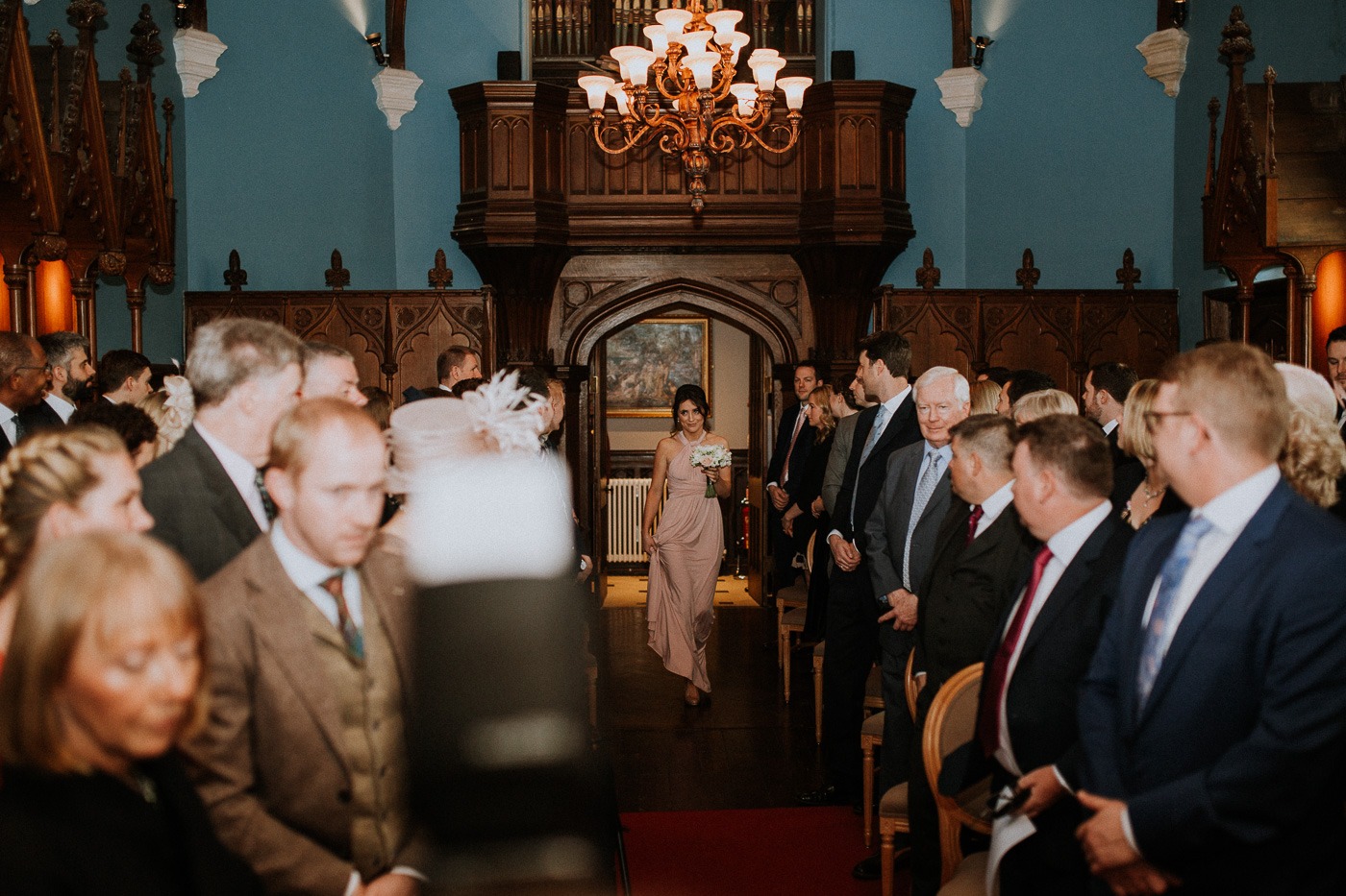 A group of people standing in a Markree-Castle-Wedding