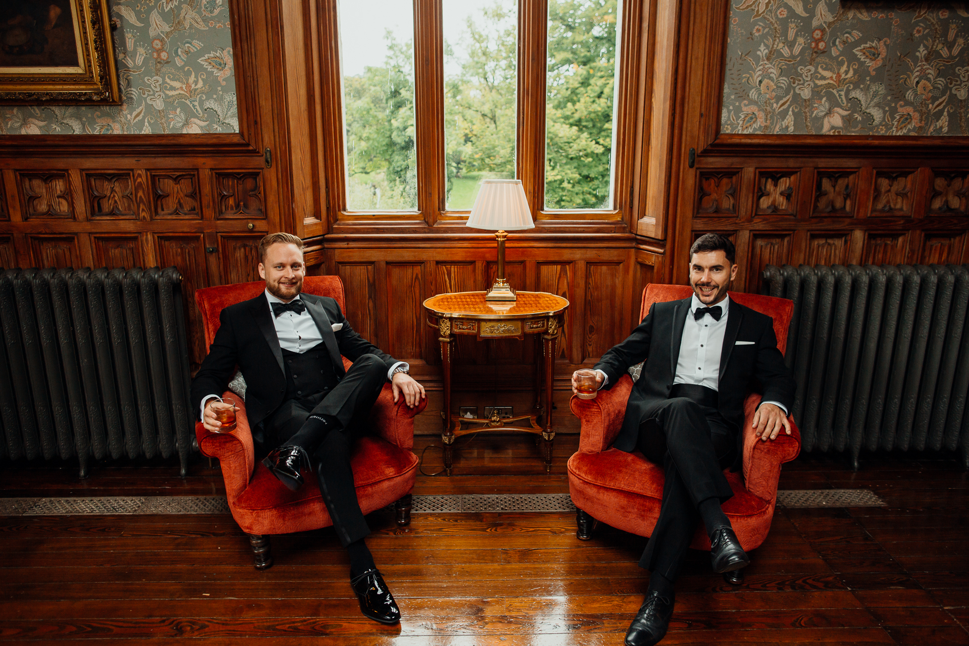 Two men sitting in chairs