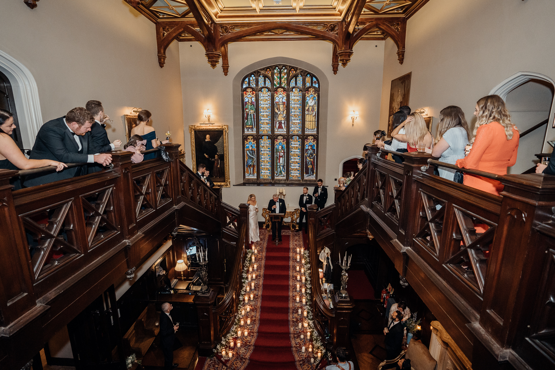 A group of people in a church