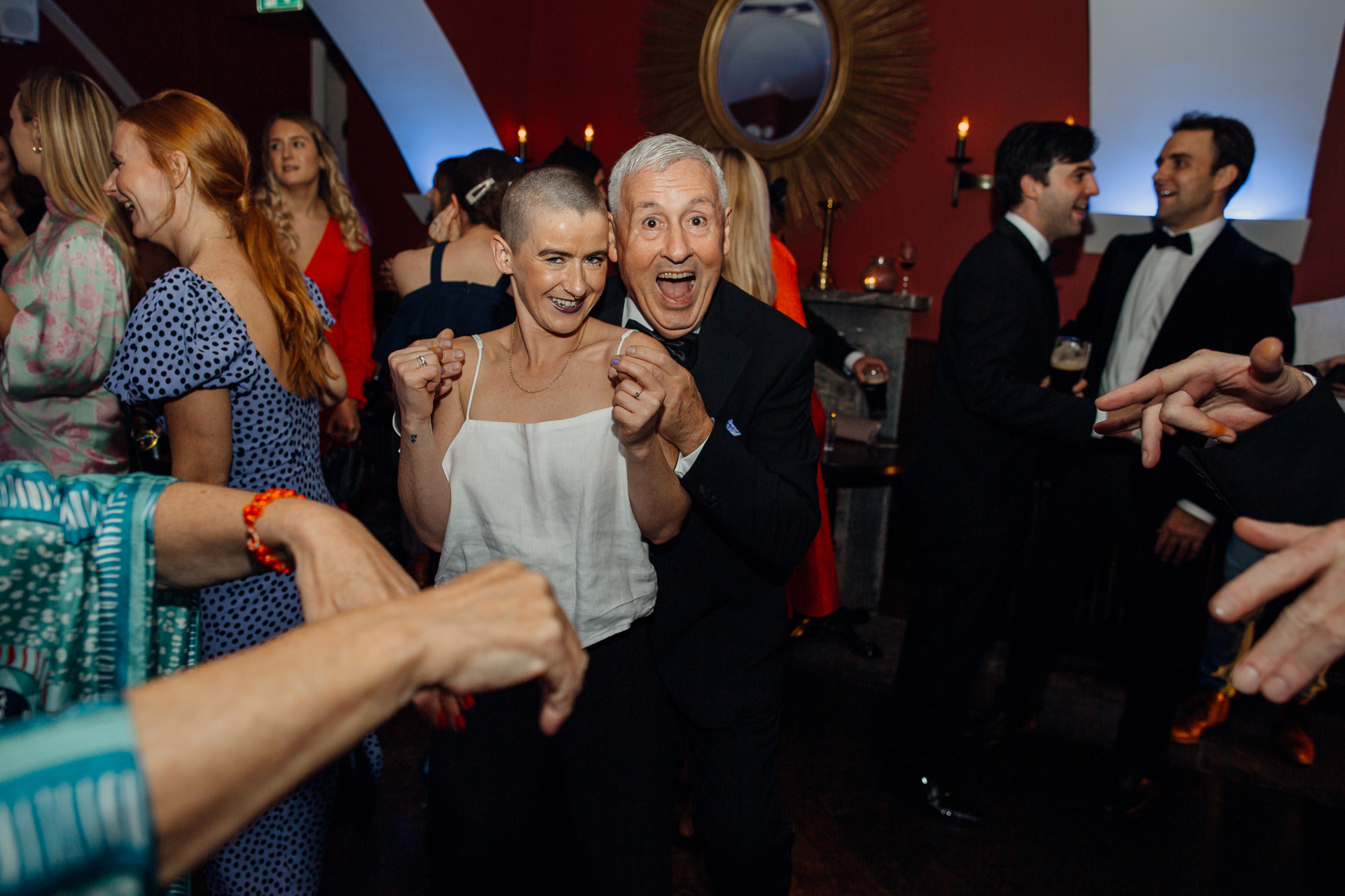 A group of people dancing