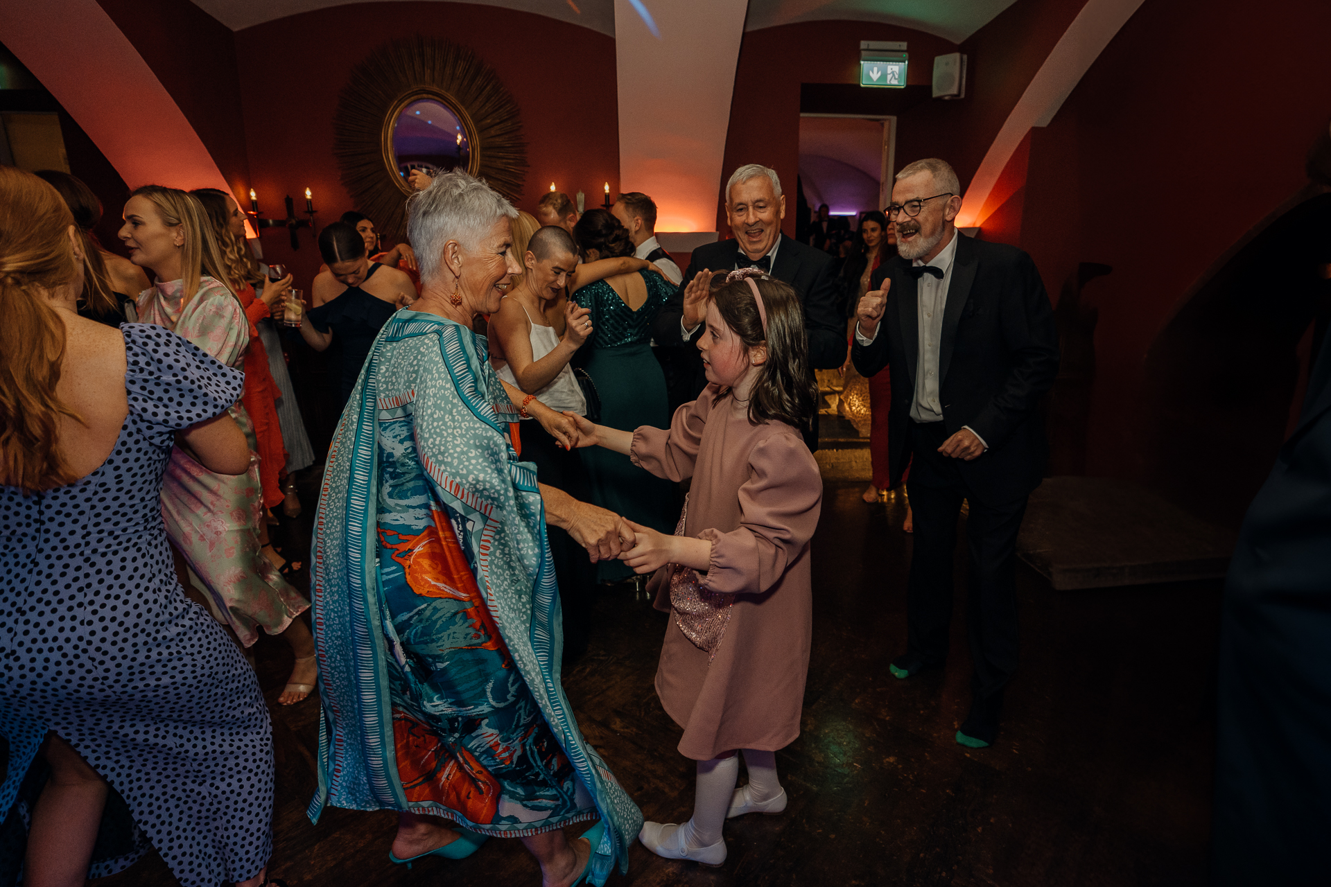 A group of people dancing