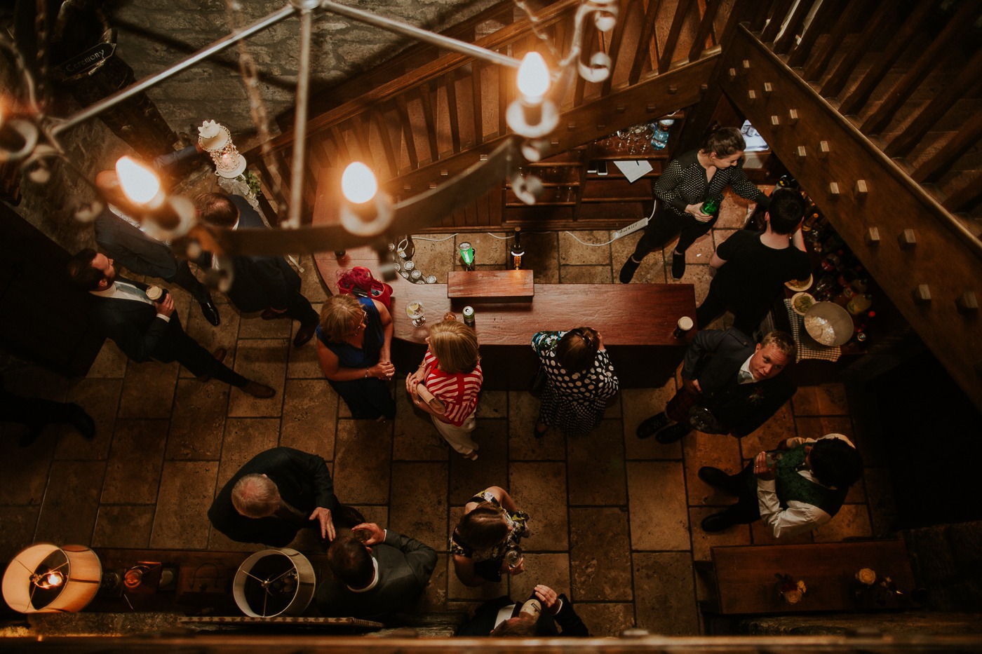 A group of people performing on a counter