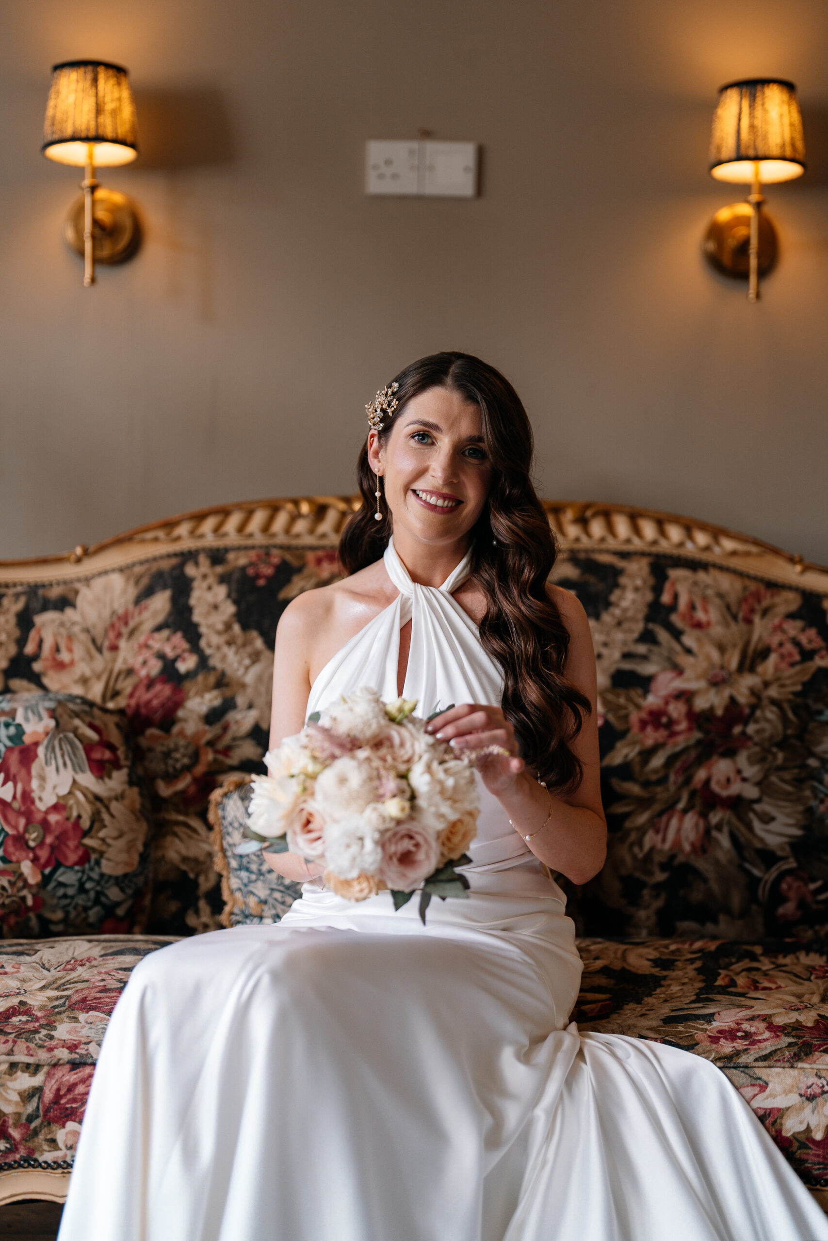 Bride getting ready in the Butler Kitchen at Markree Castle – candid and elegant moment by Dublin Wedding Photographer