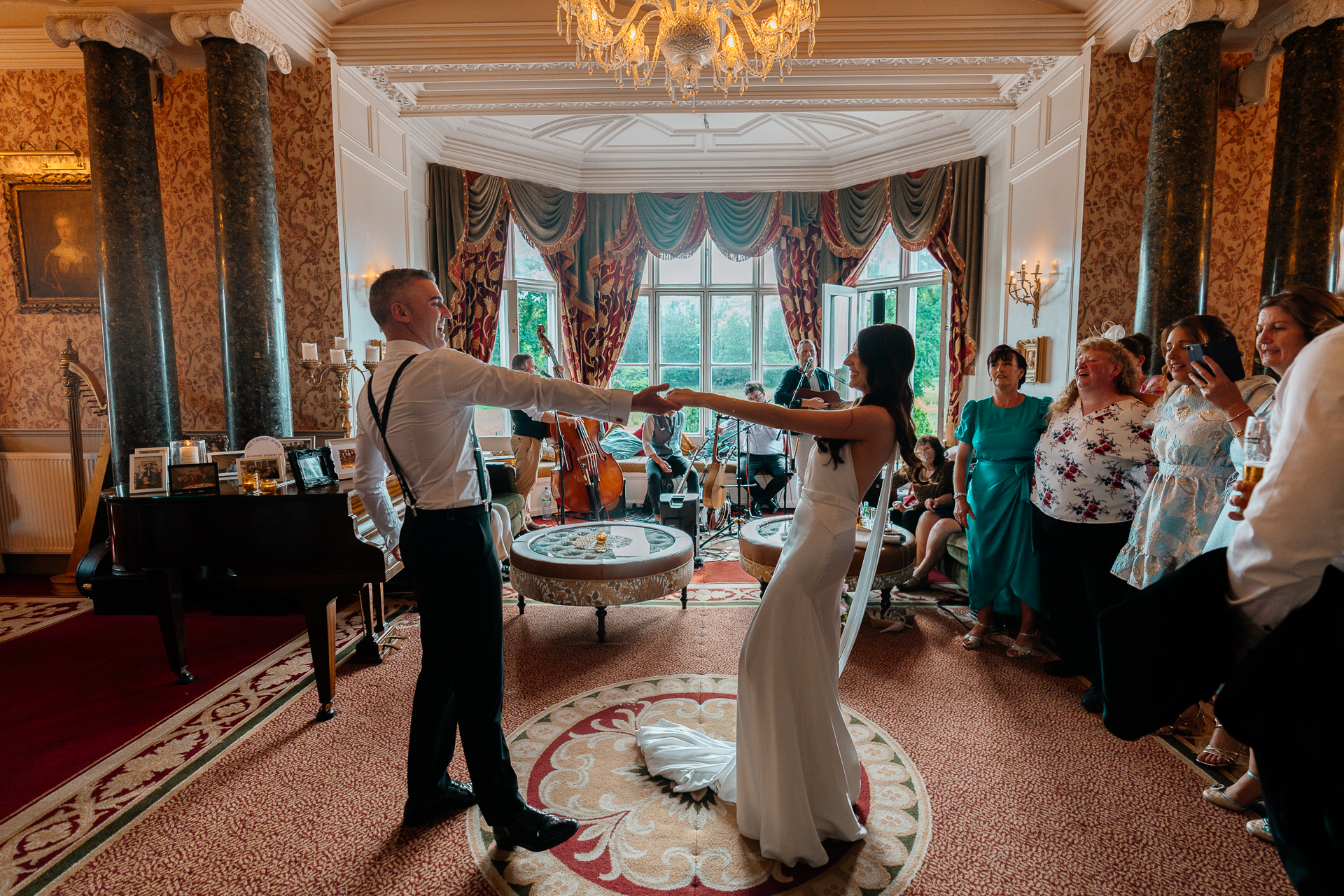 Wedding reception at Markree Castle – candid moments and joyful celebration inside the castle