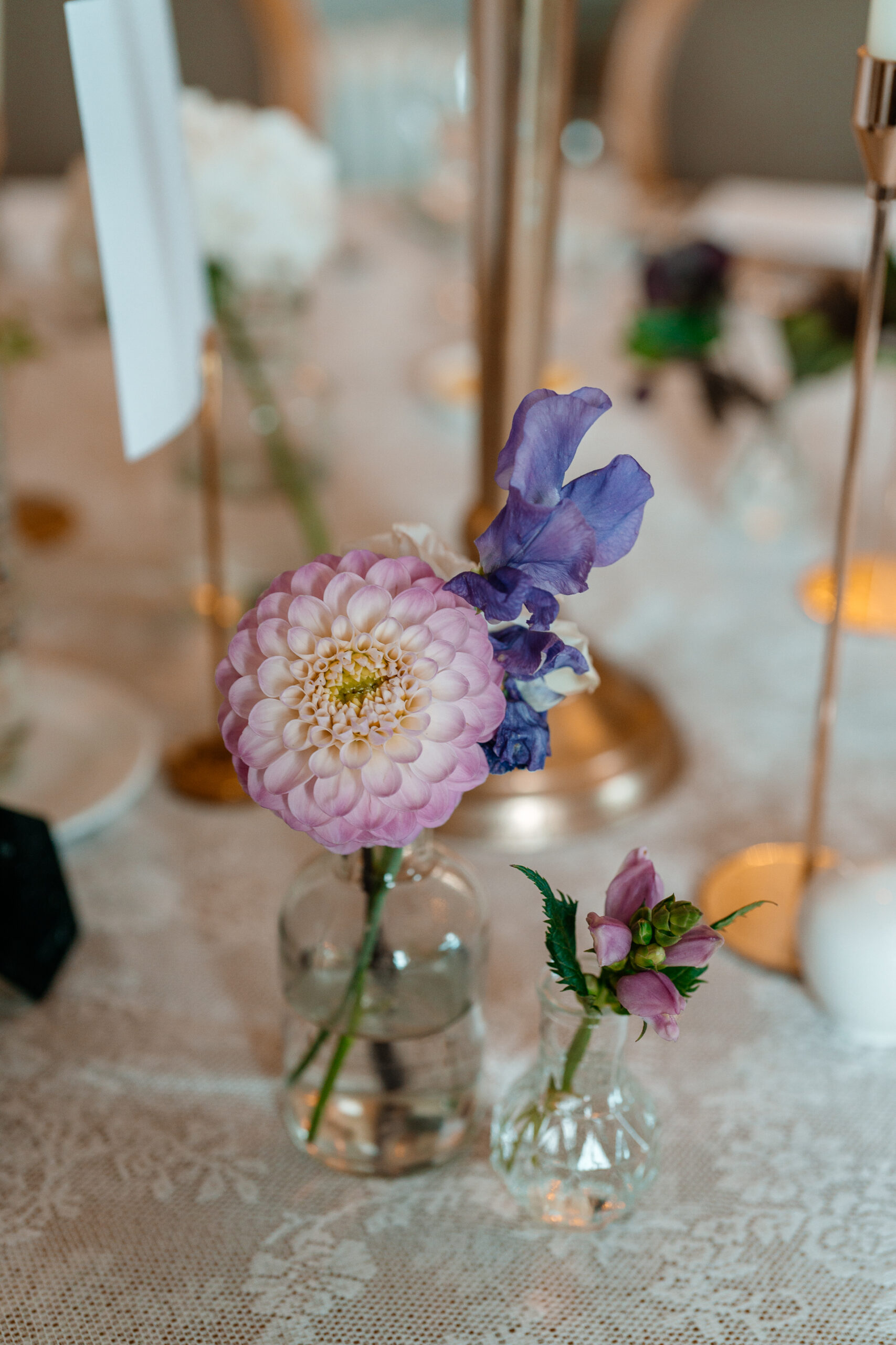 Elegant wedding table setup at Markree Castle dining room – floral details and romantic décor