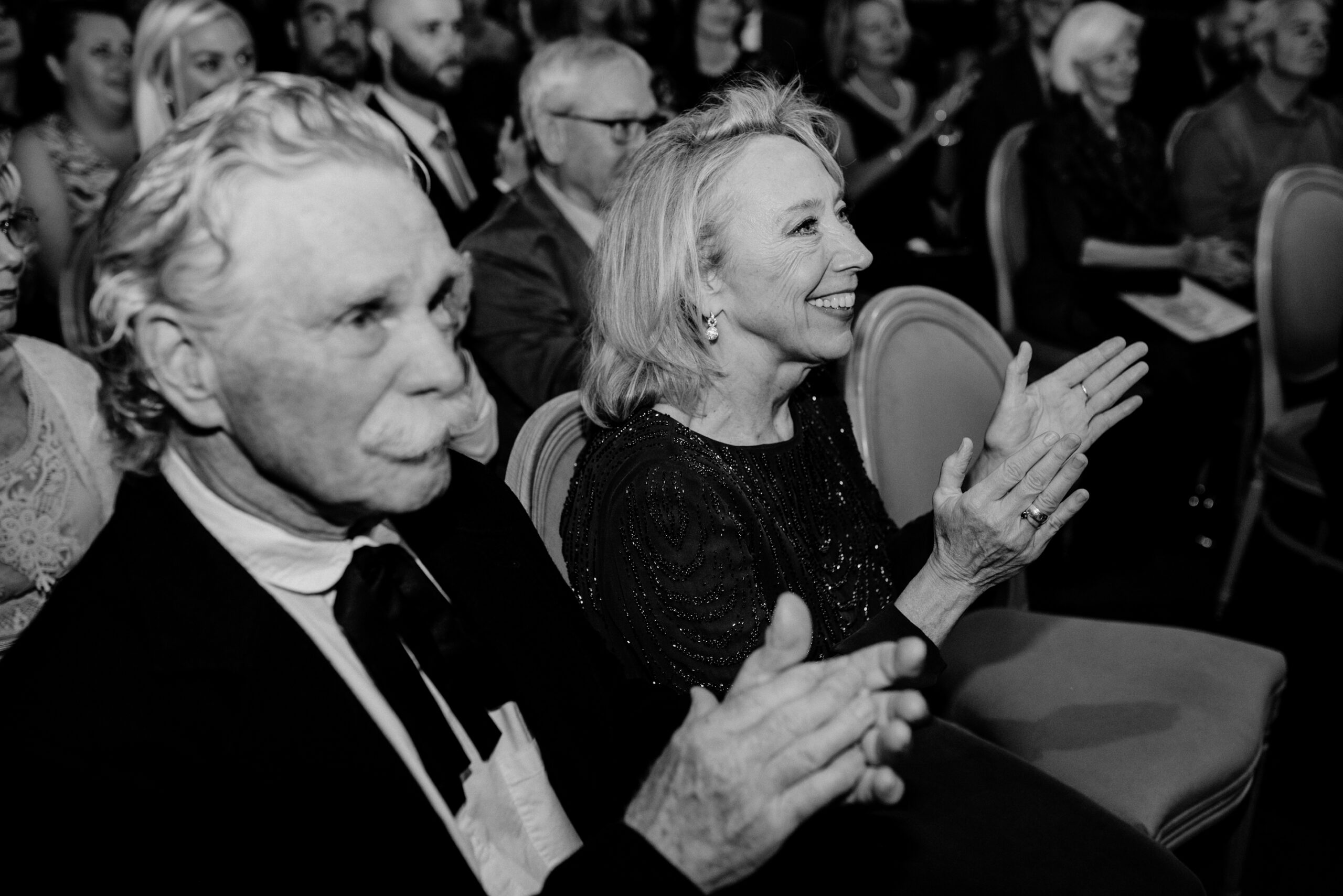 A man and woman sitting together