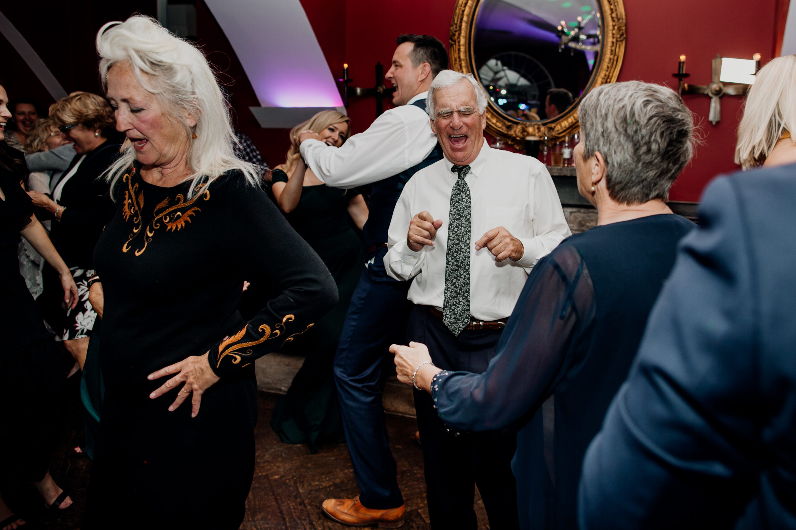 A group of people dancing