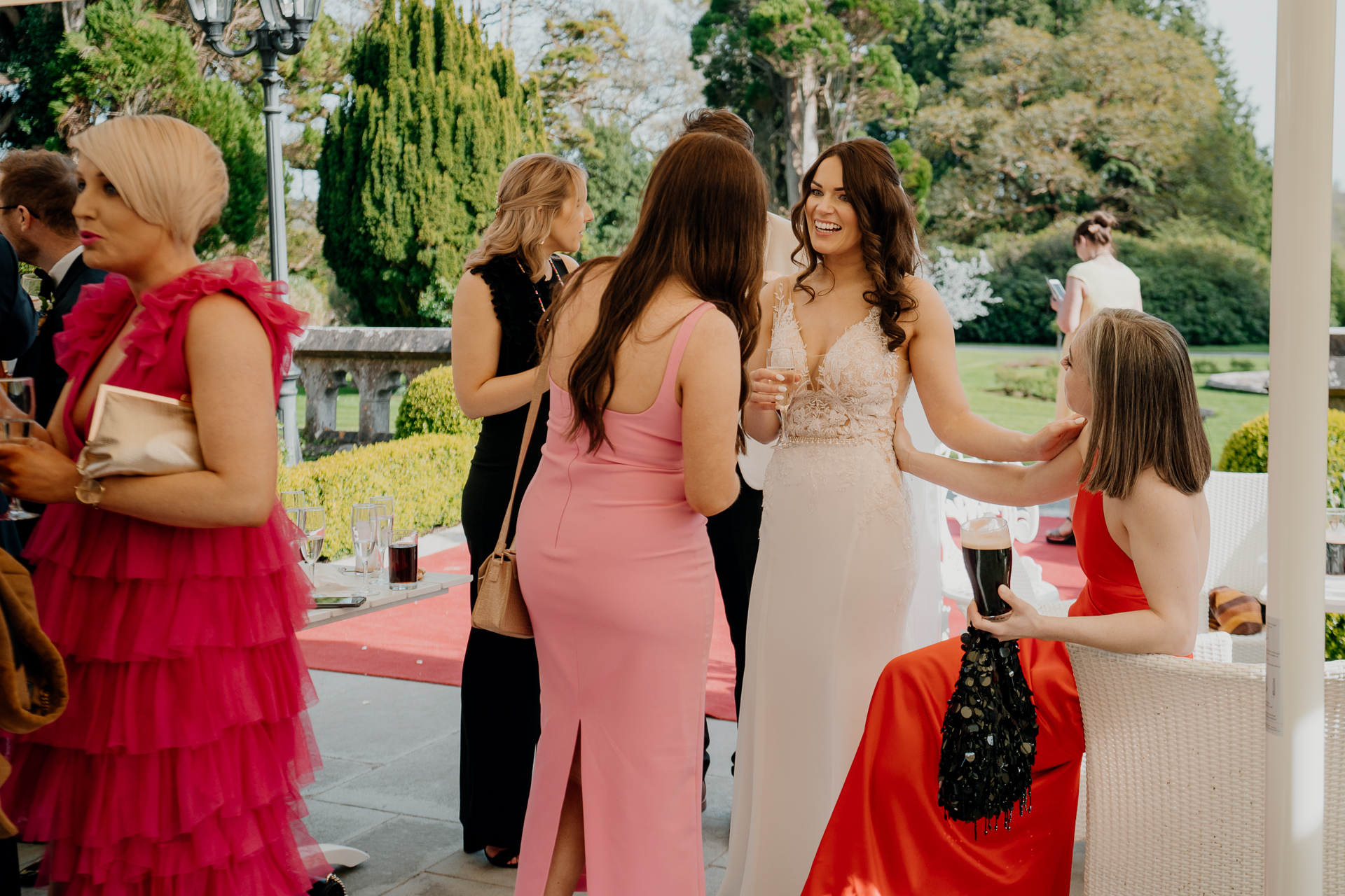 A group of women in dresses