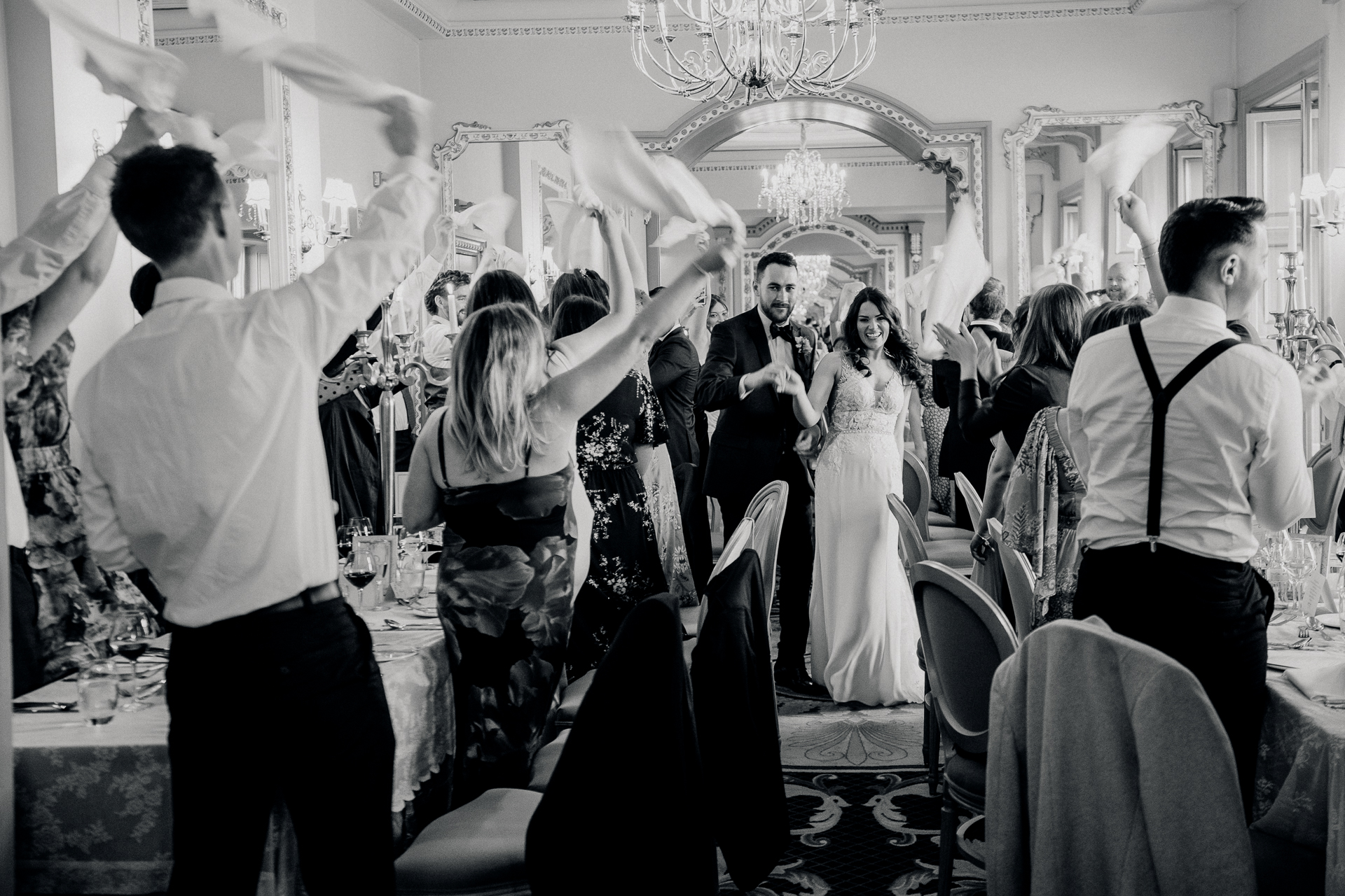 A group of people dancing