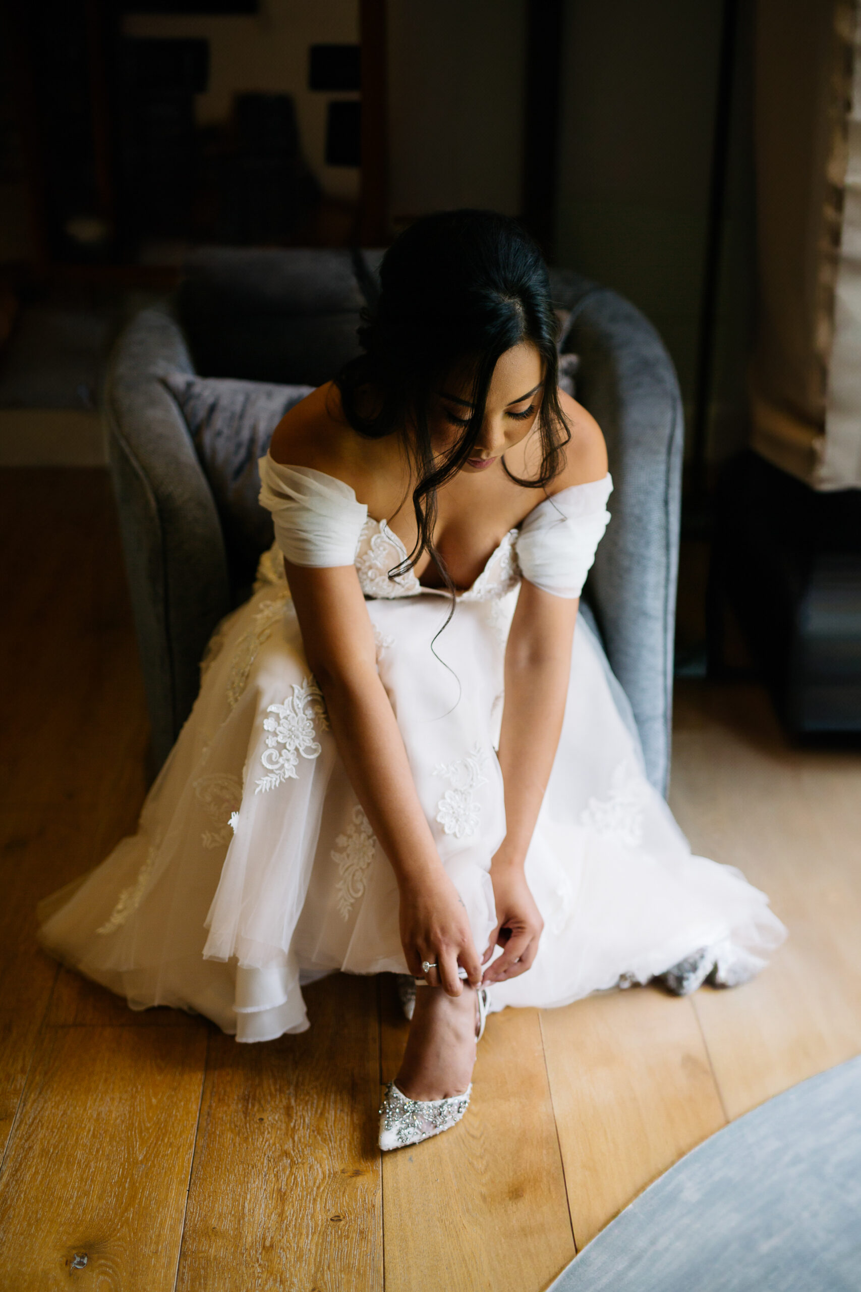 A woman in a white dress