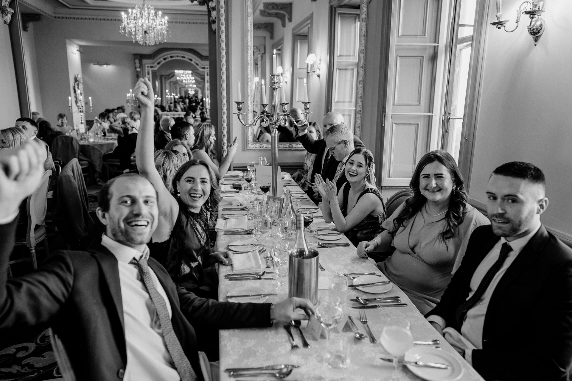 A group of people sitting around a table