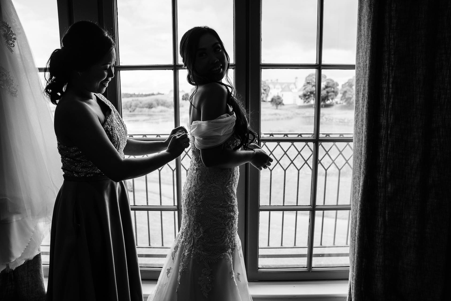 Two women in dresses