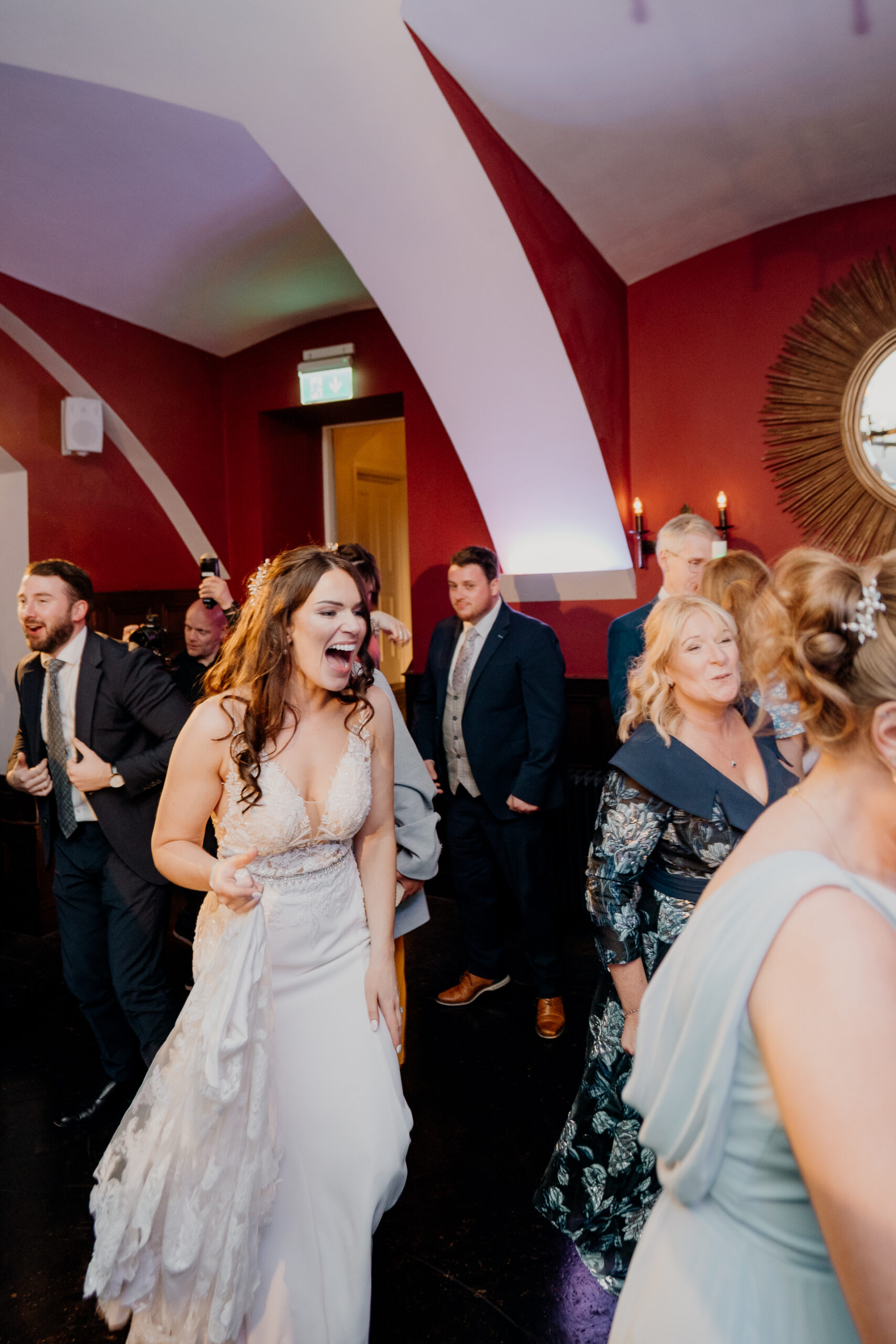 A group of people dancing