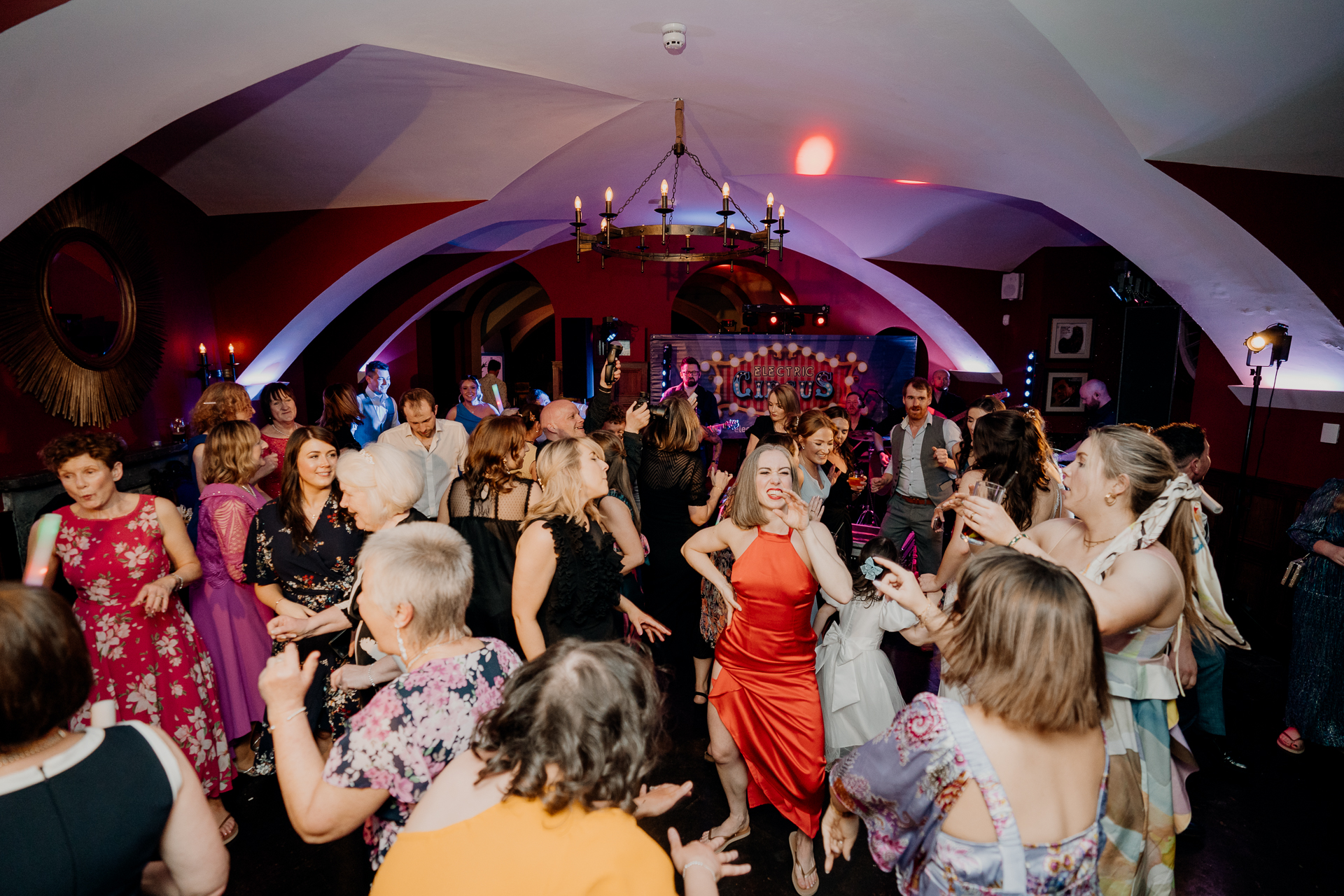 A group of people dancing