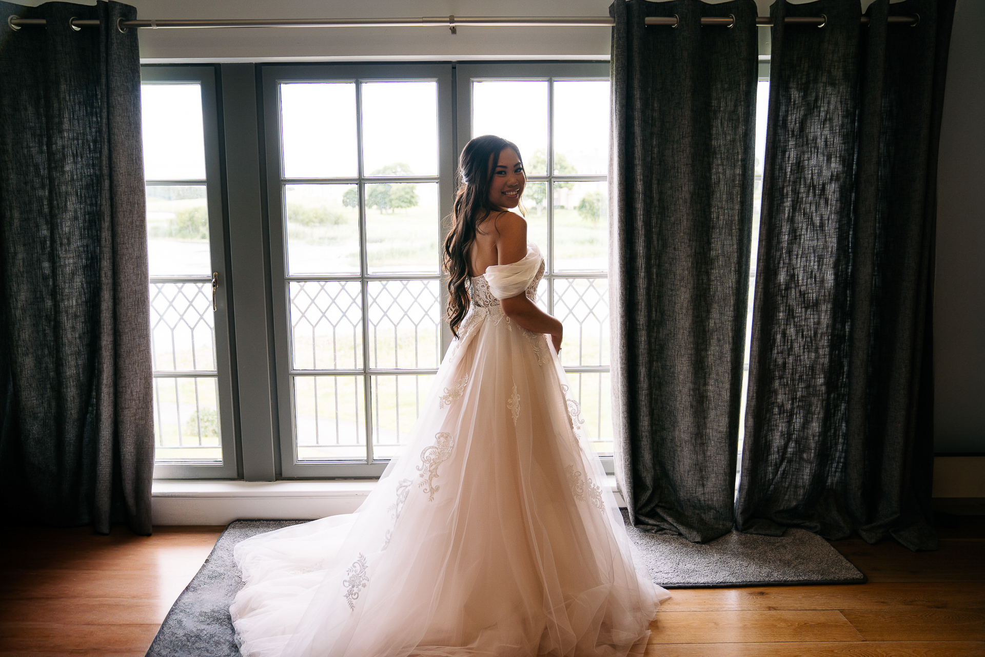 A woman in a white dress