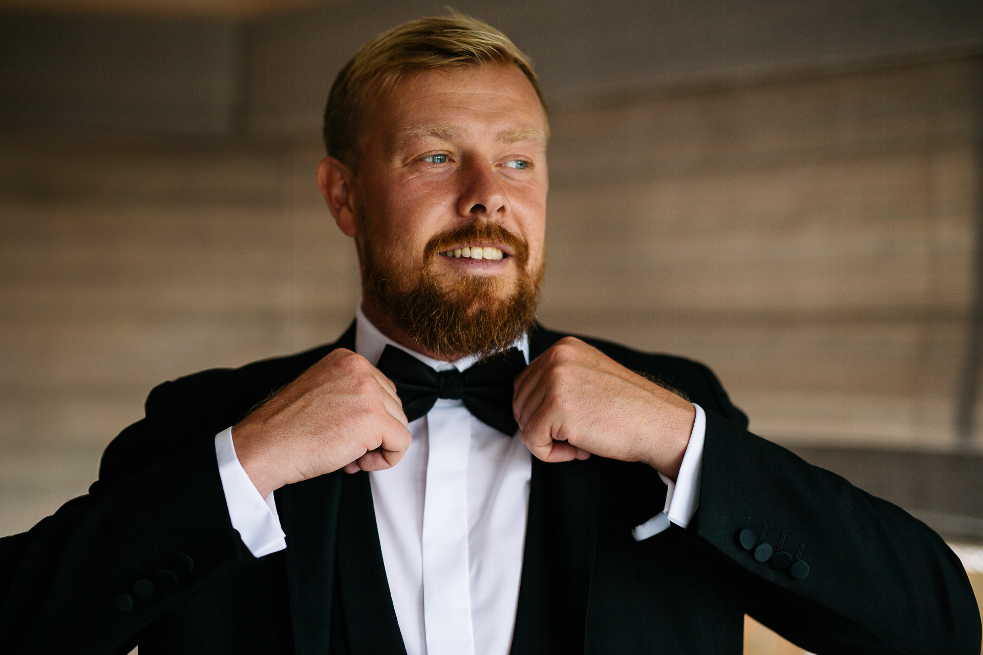 A man in a tuxedo