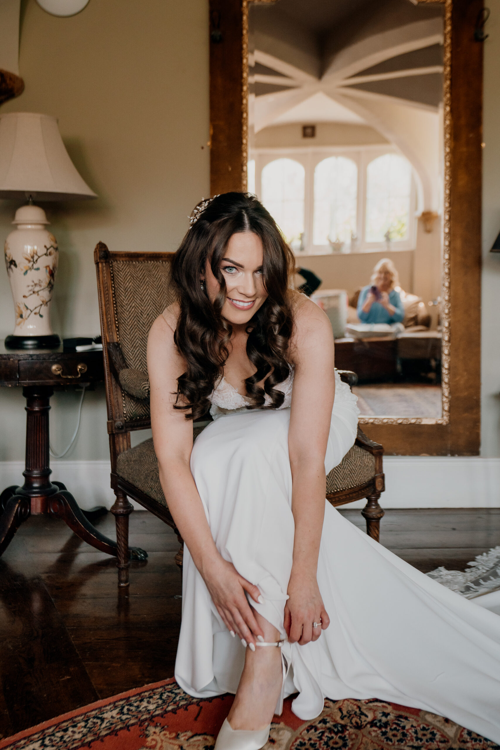 A woman sitting on a chair