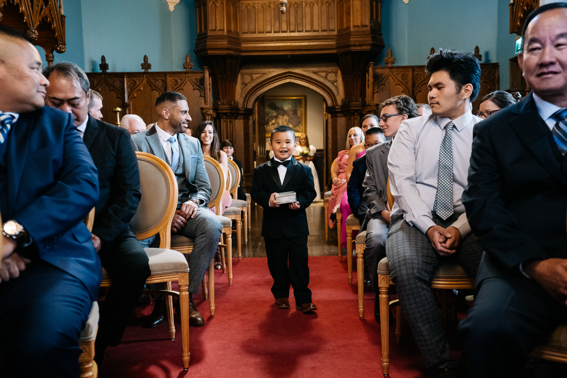 A group of people in a room