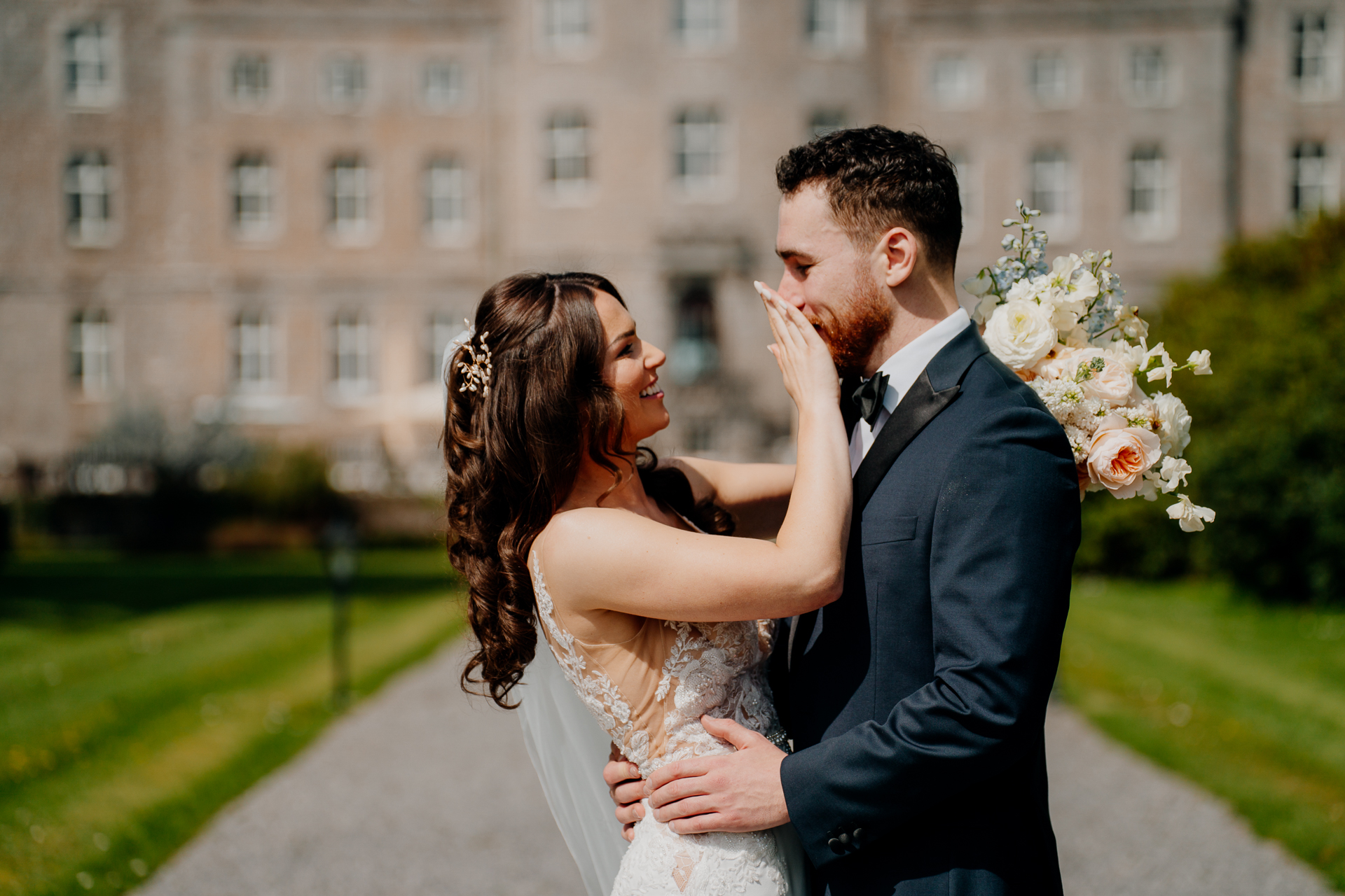 A man and woman kissing