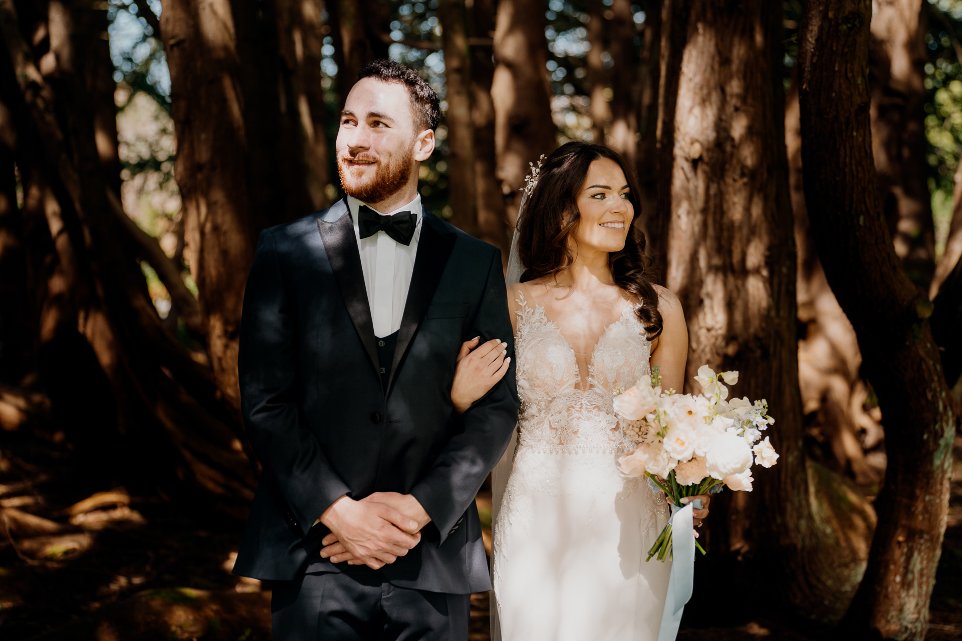 A man and woman posing for a picture