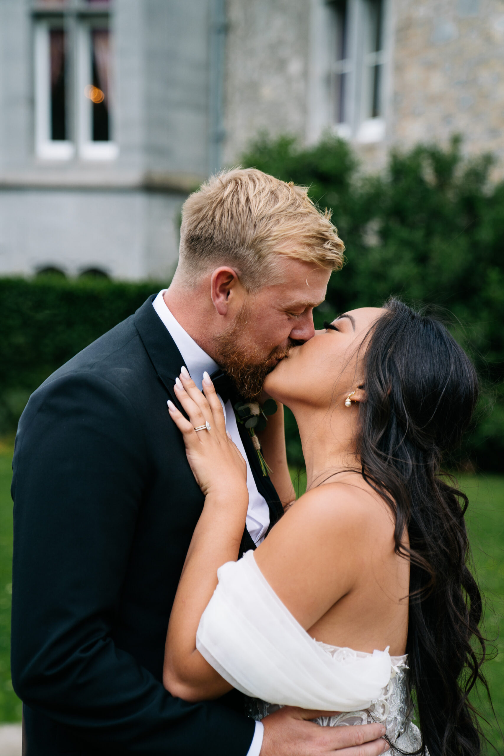 A man and woman kissing