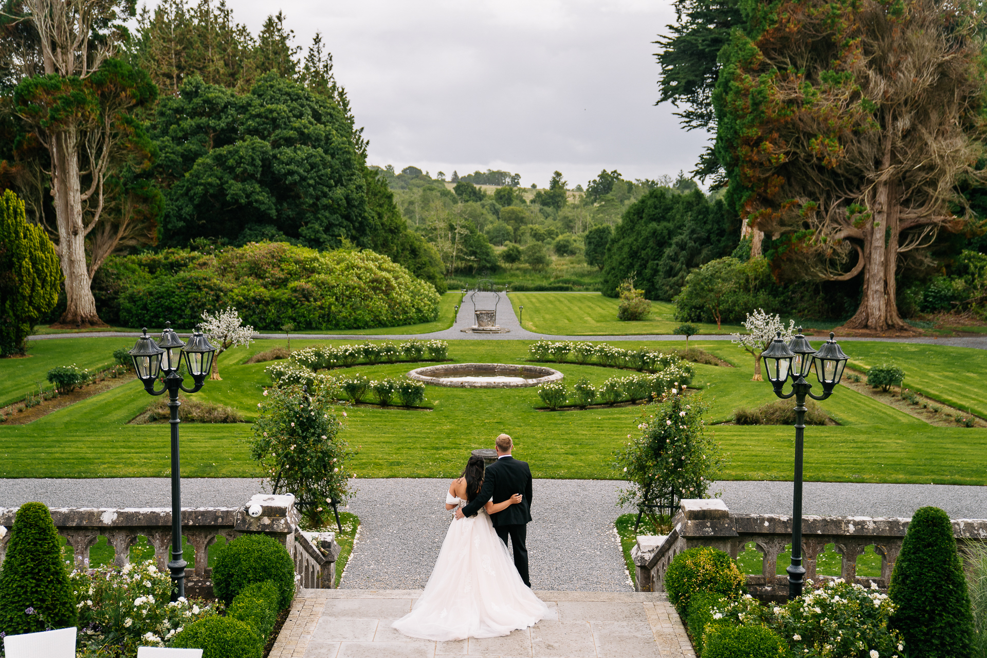 A man and woman in a park