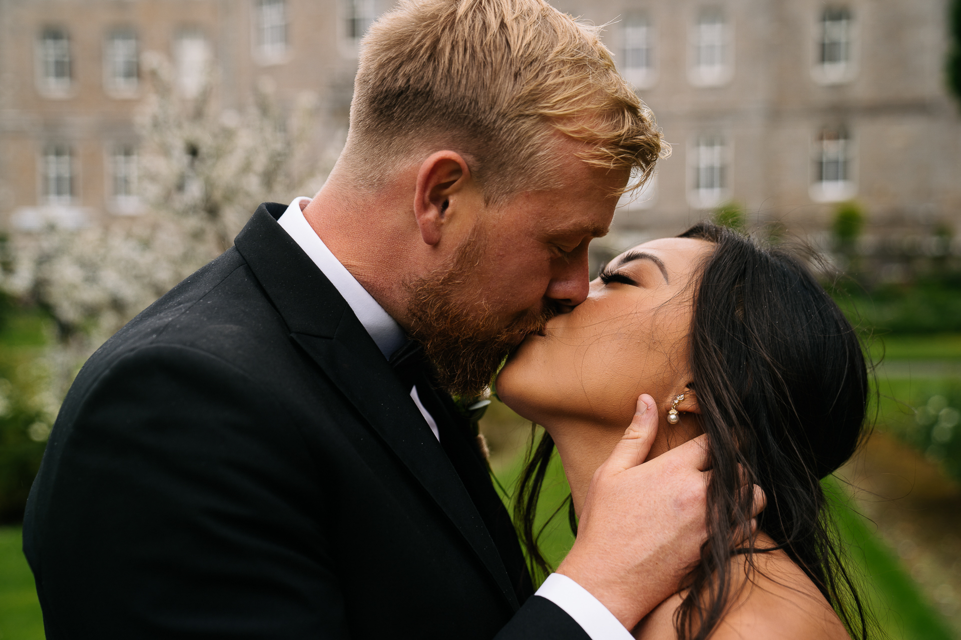 A man and woman kissing