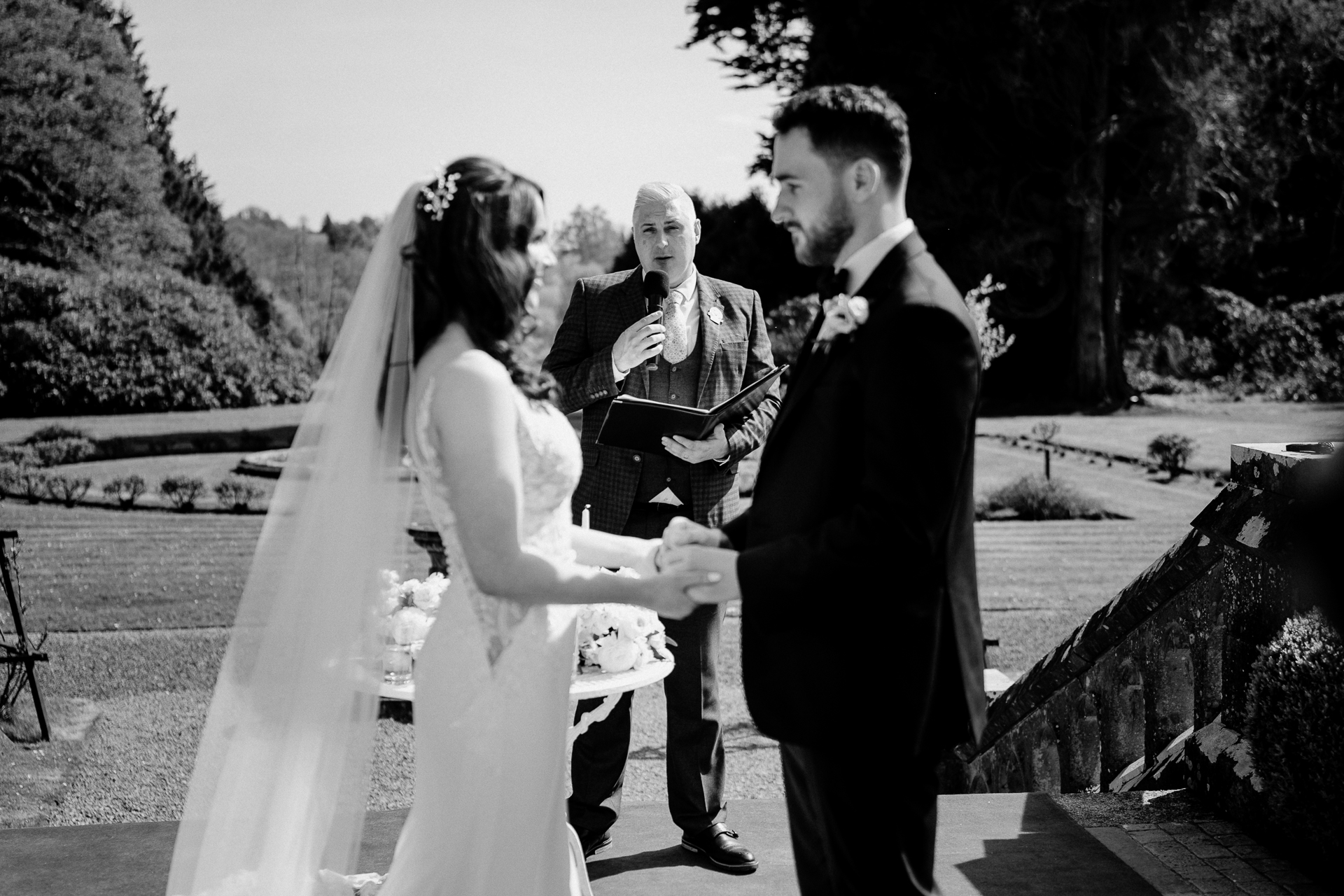 A man and woman holding hands