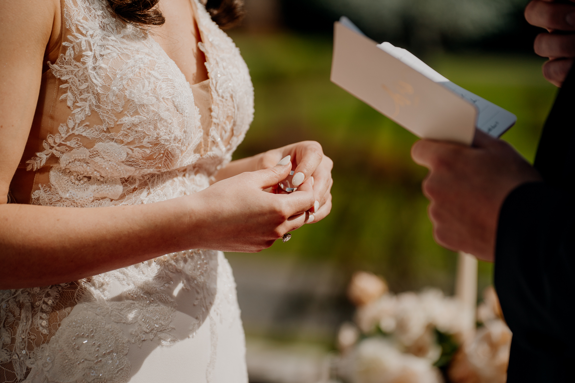 A woman holding a piece of paper