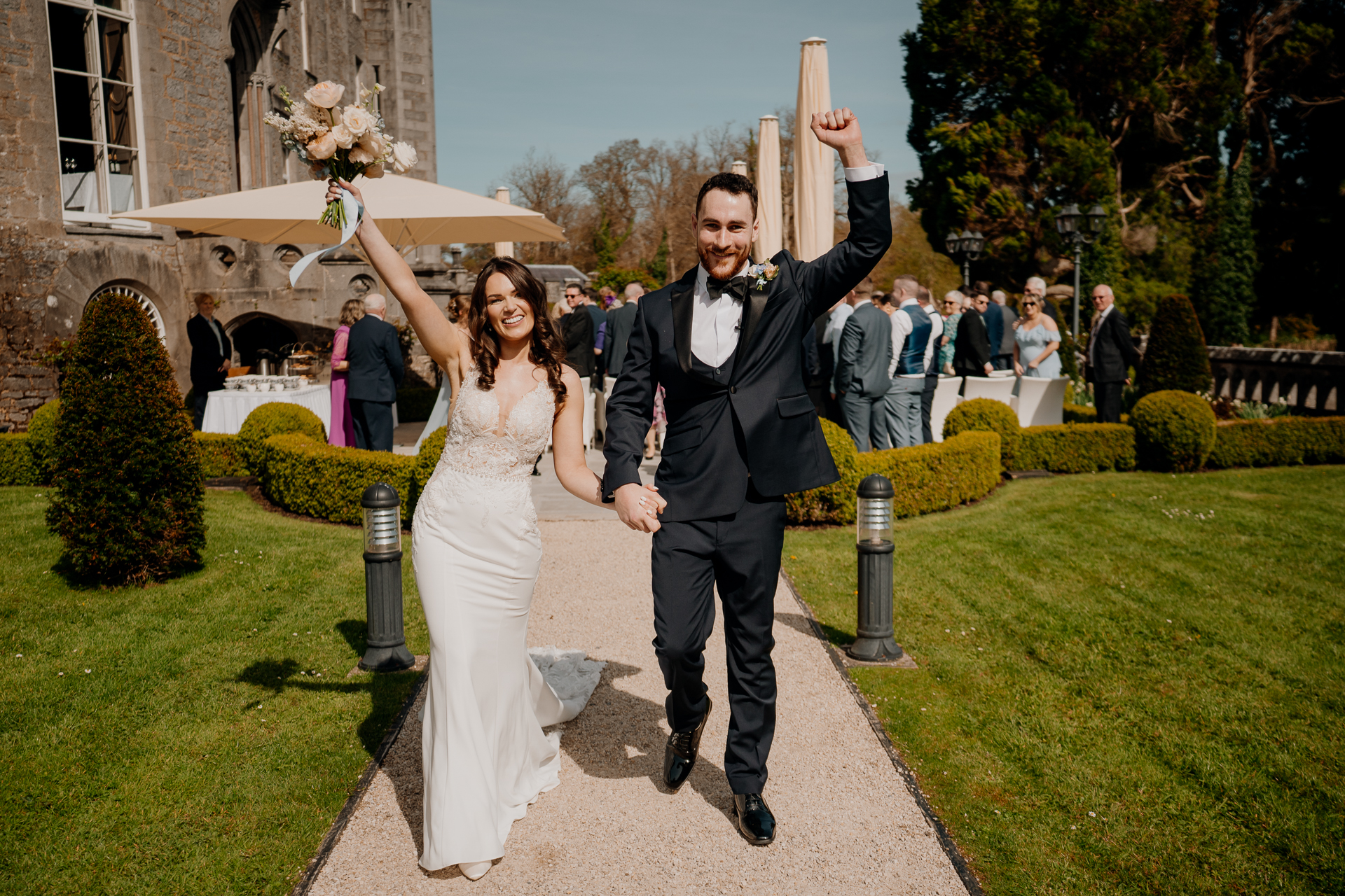 A man and woman posing for a picture