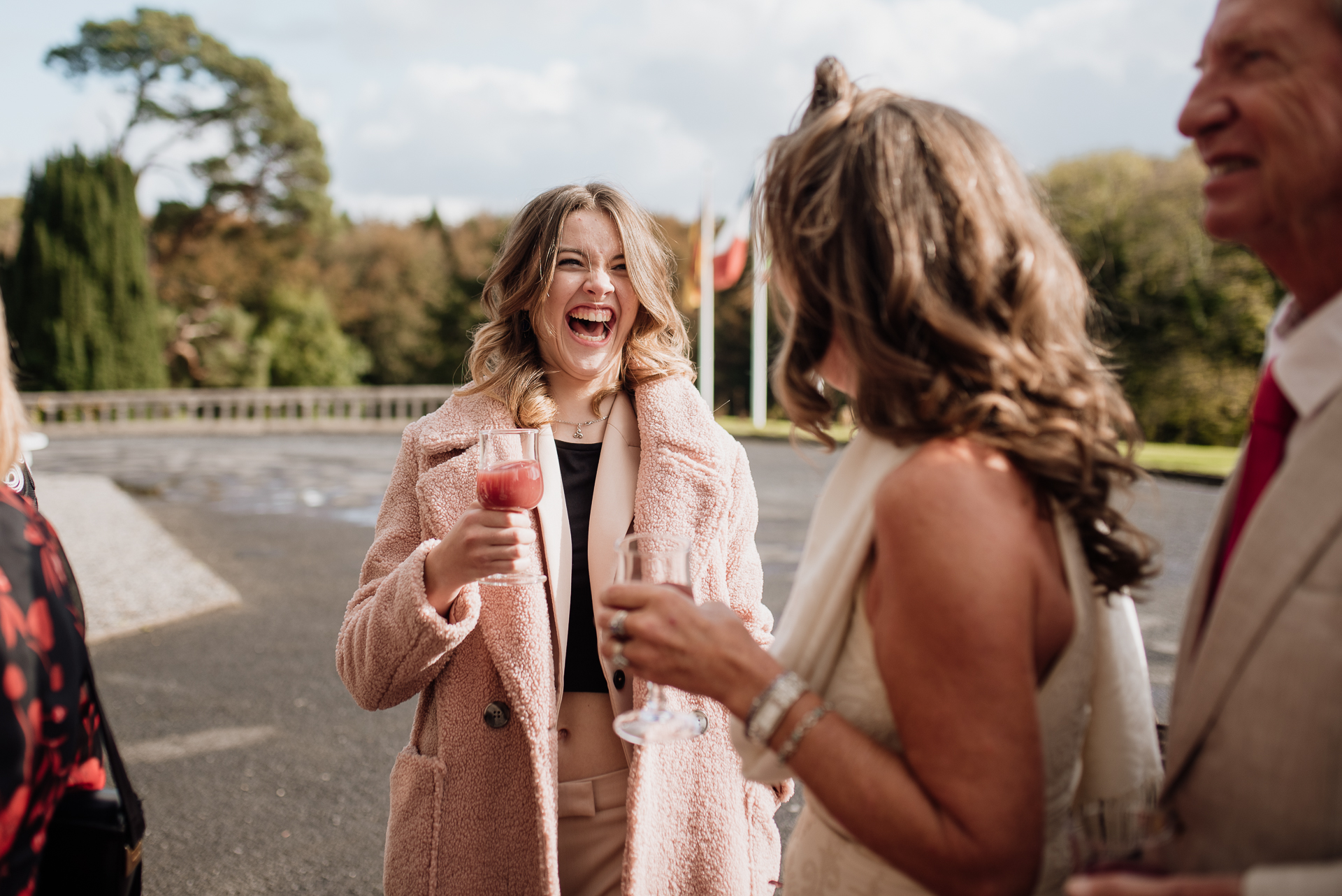 A group of people laughing