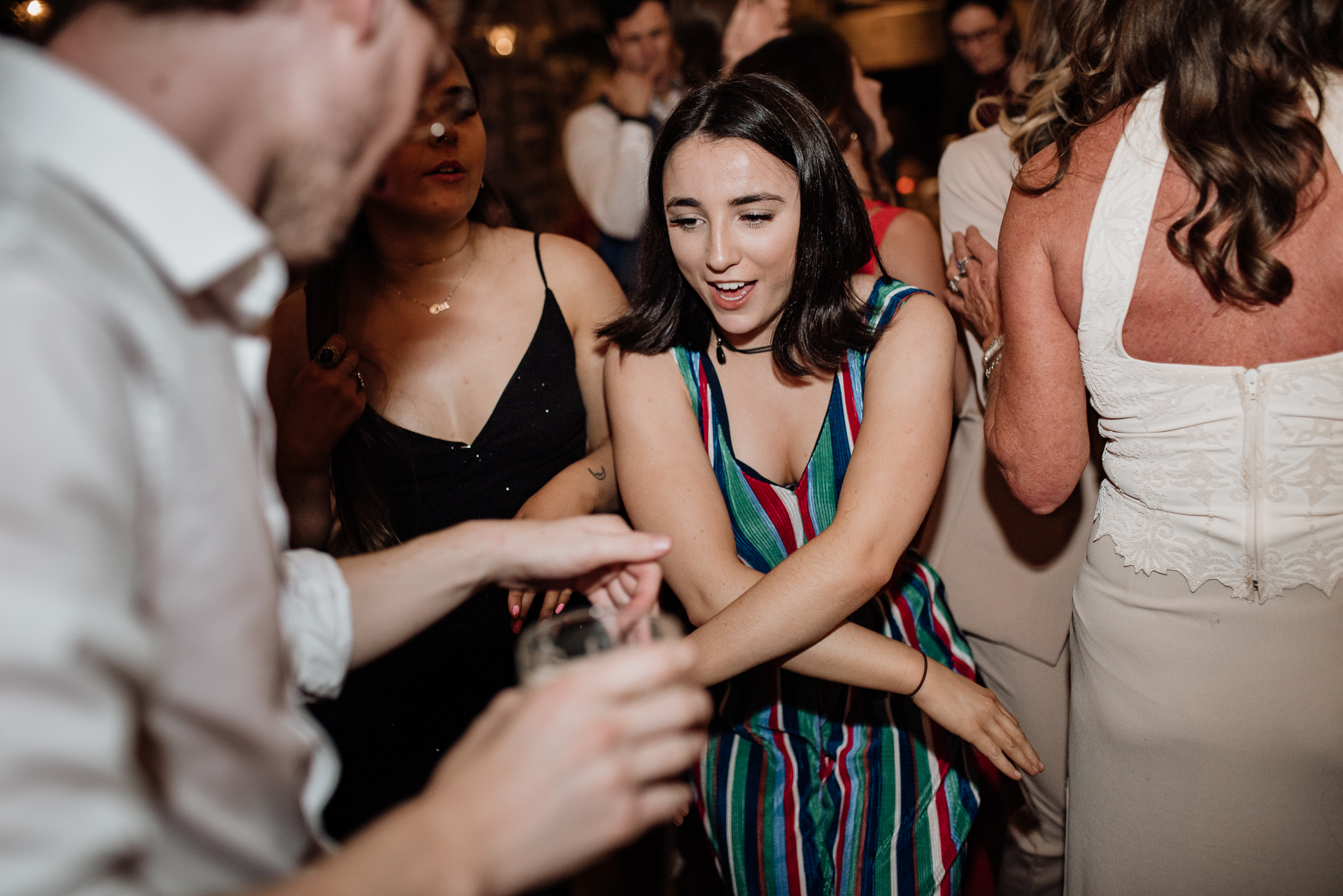 A group of people dancing