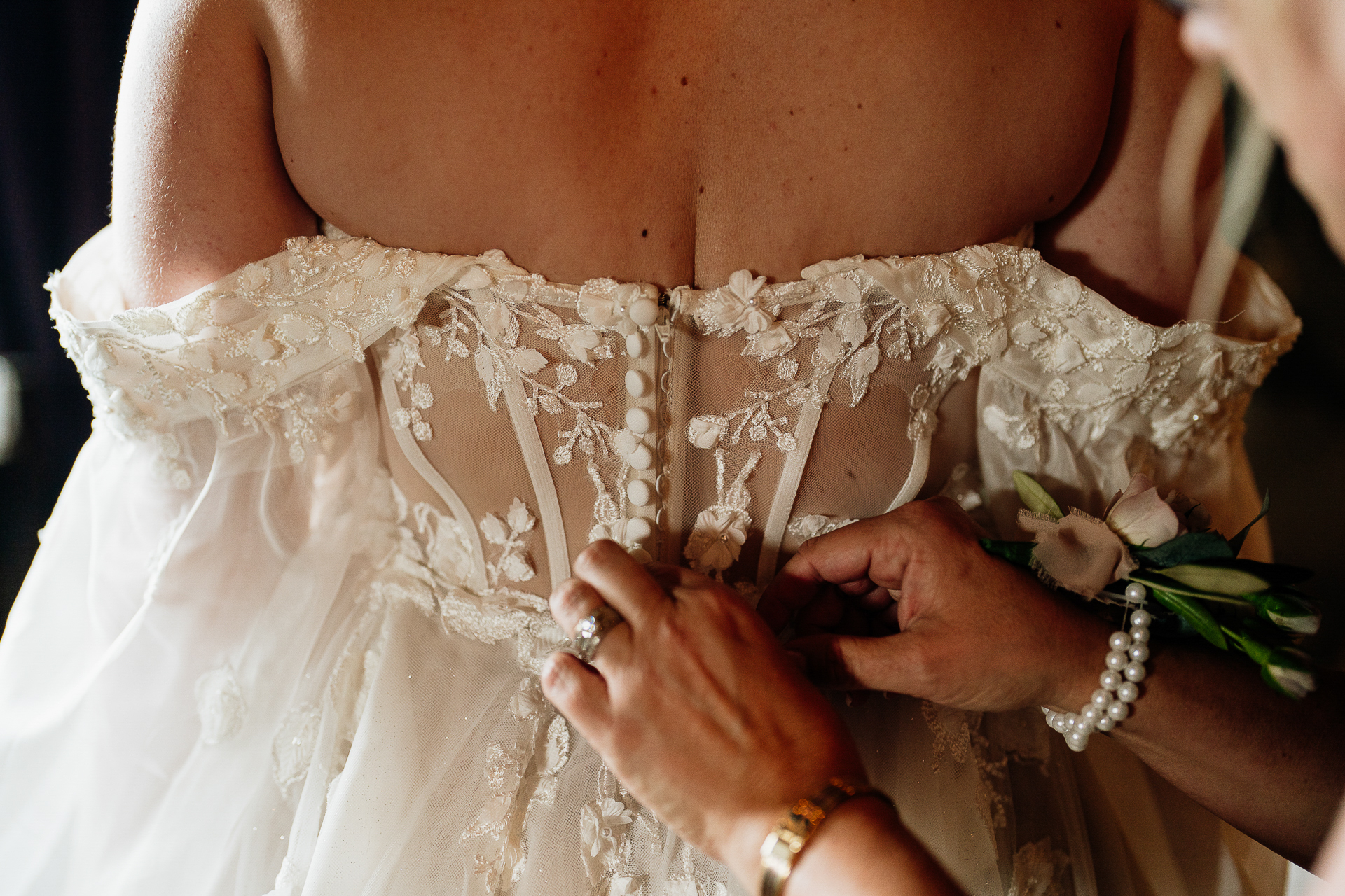 A person holding a bouquet of flowers