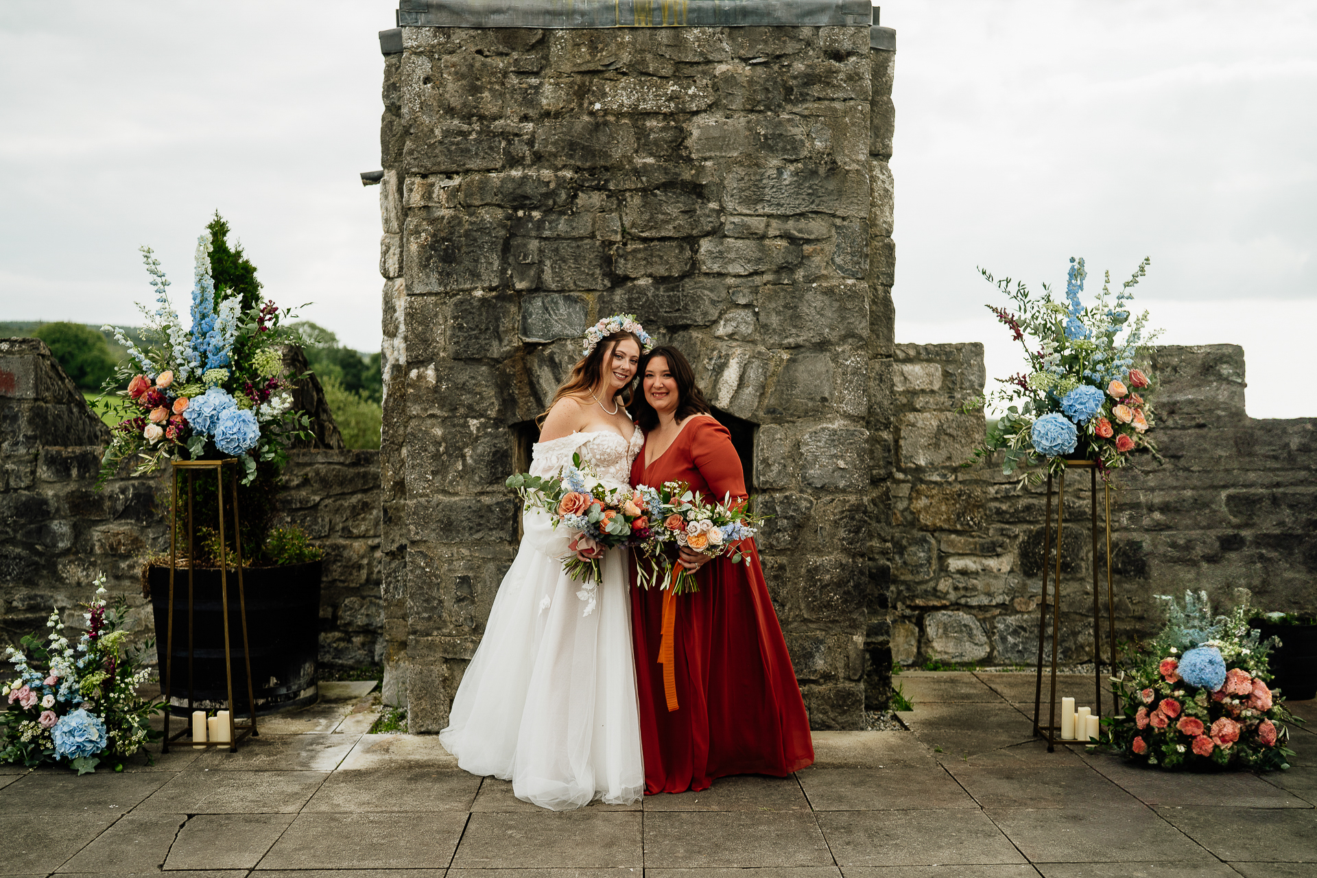 A couple of women posing for the camera