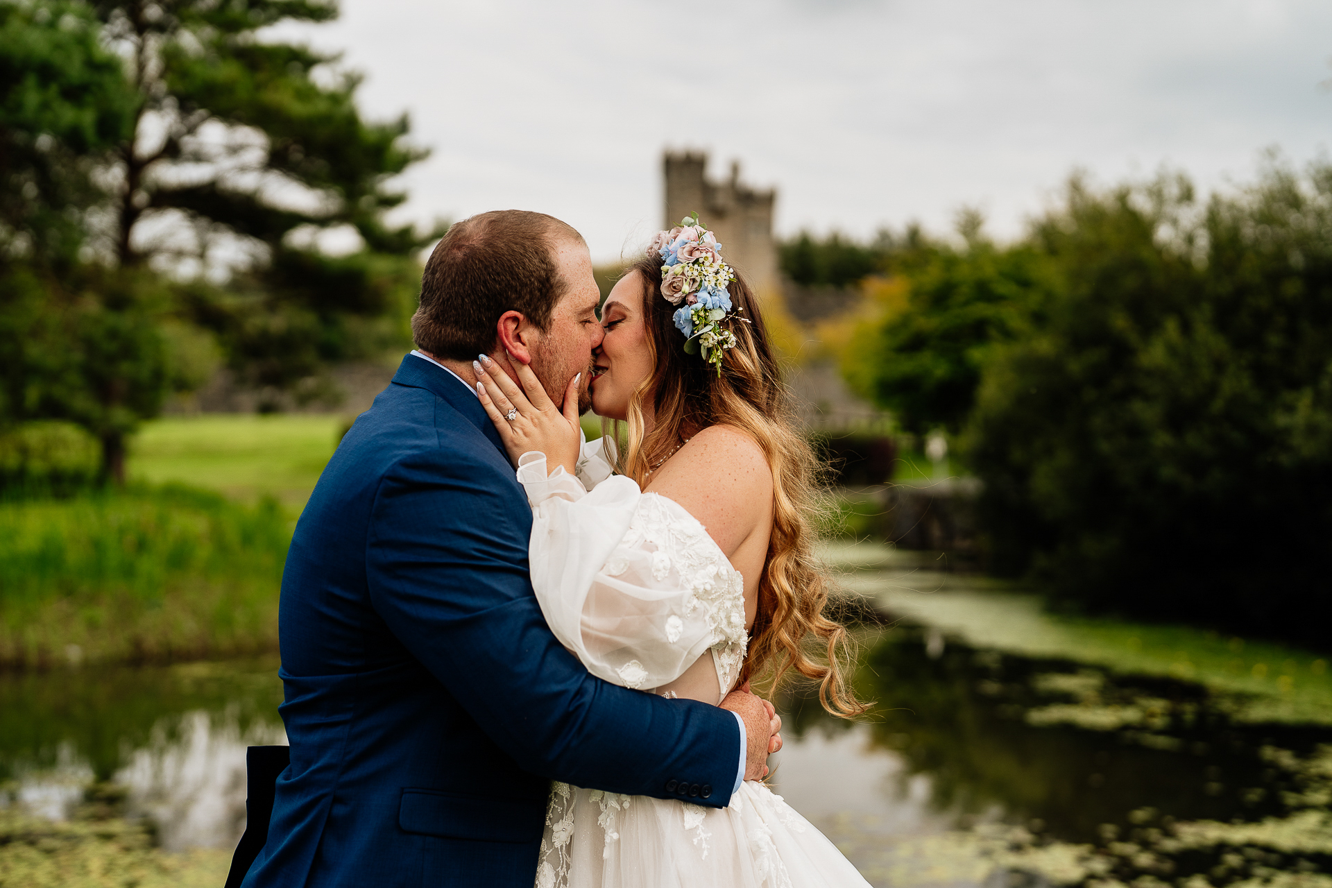 A man and woman kissing