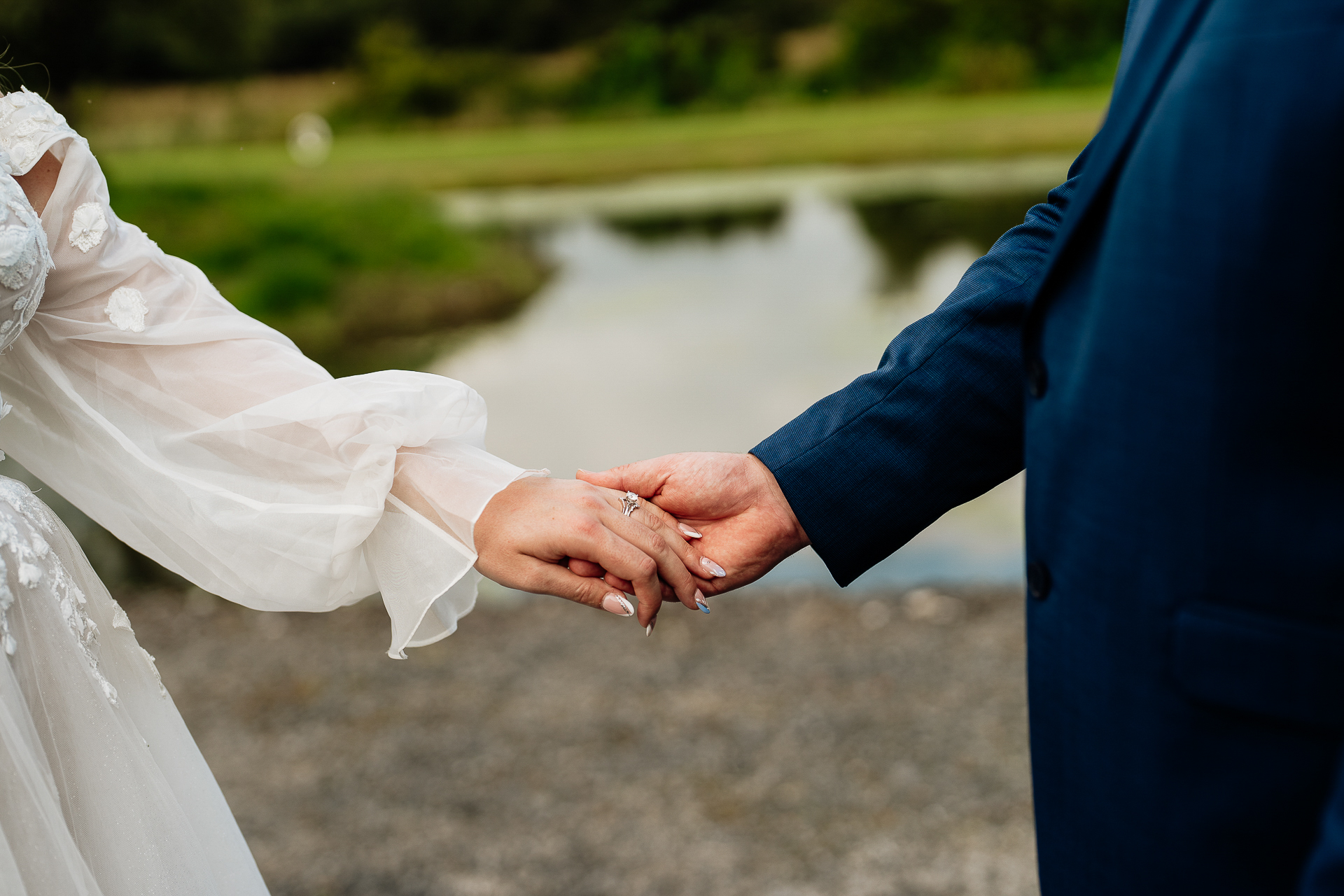 A man and woman holding hands