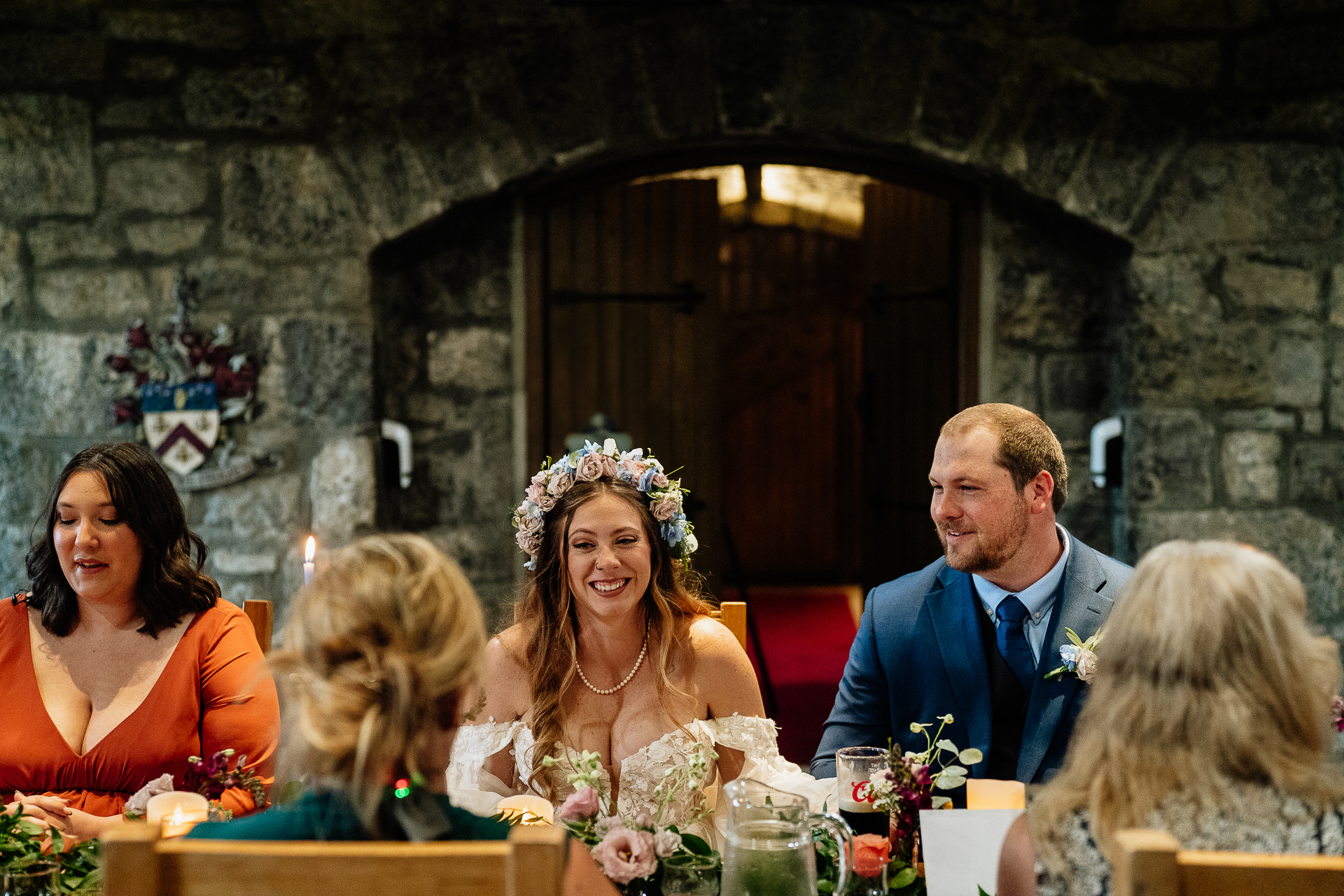 A bride and groom at a wedding