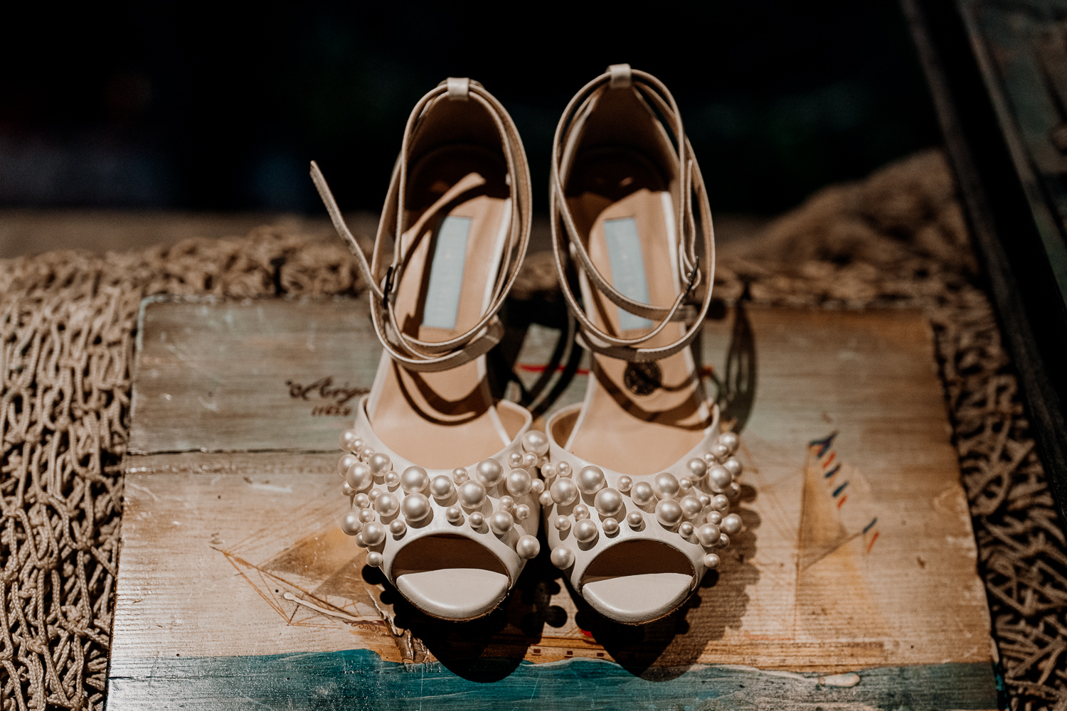 A pair of shoes on a table