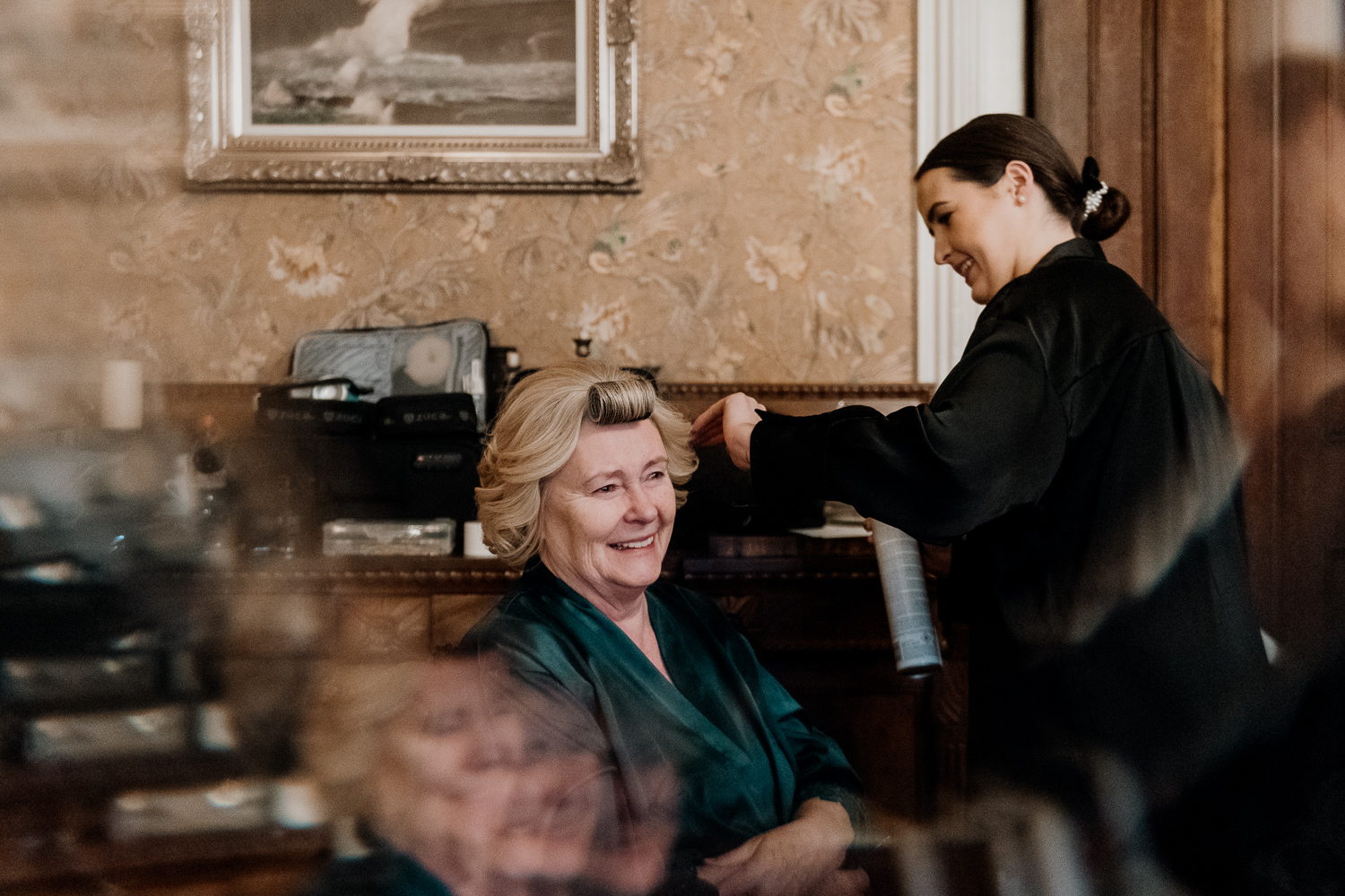 A woman sitting next to a man