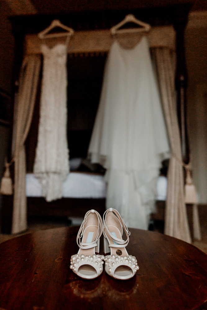 A pair of shoes on a table