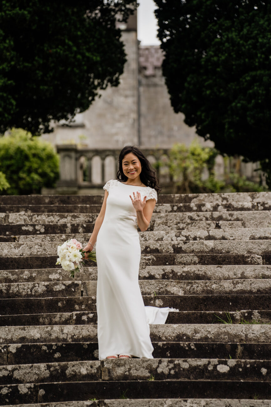 A person in a white dress